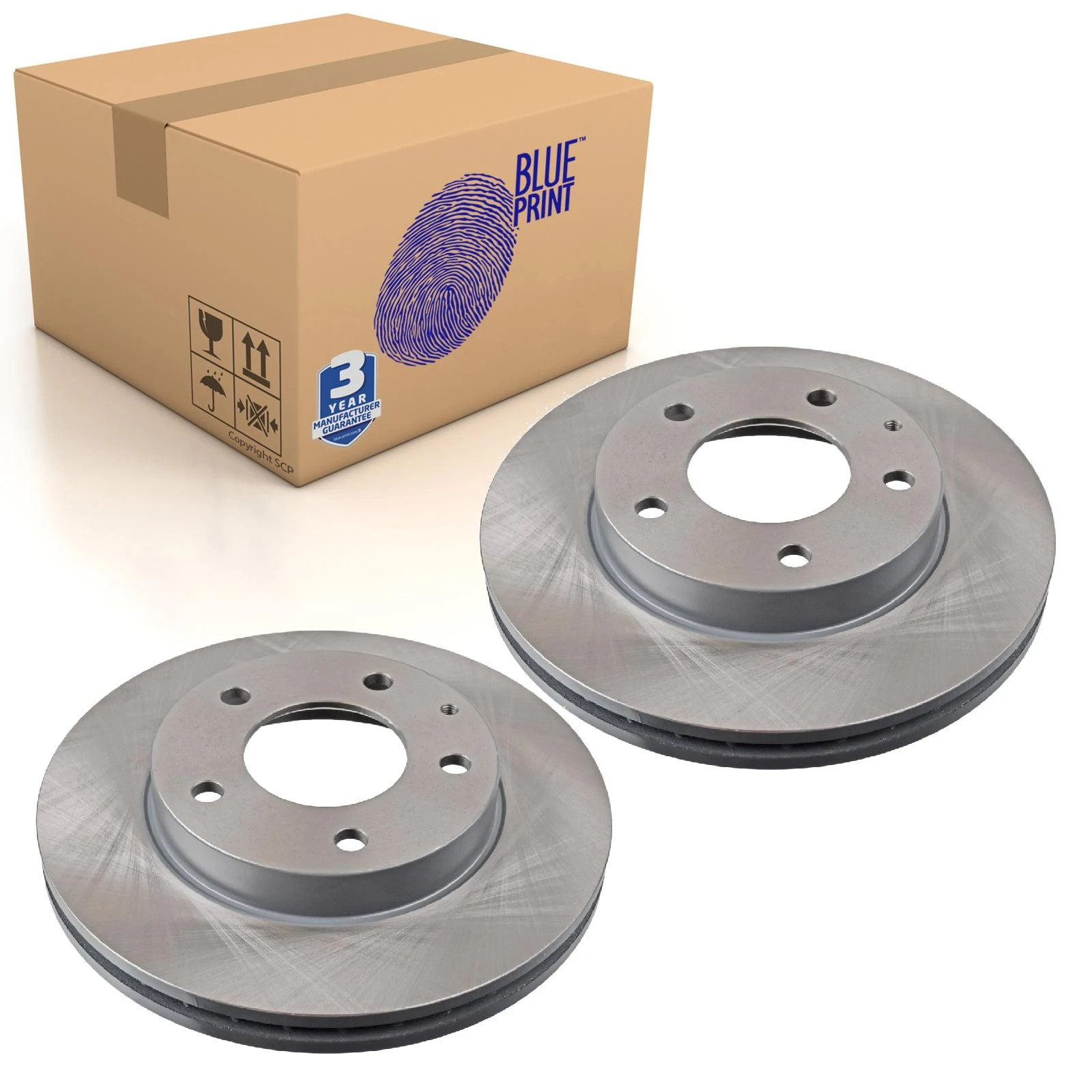 Pair of Front Brake Disc Fits Mazda 626 GE GF GW MX-6 Premac Blue Print ADM54341
