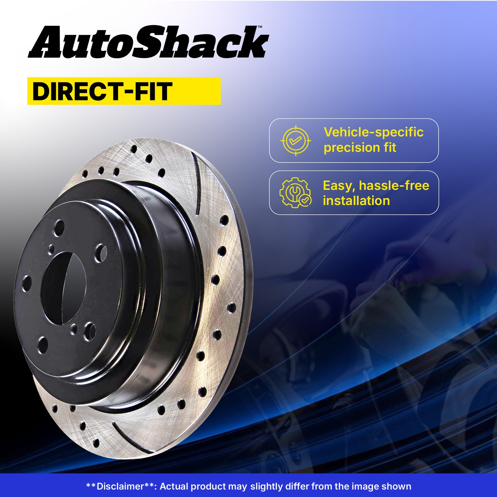 Front and Rear Drilled Brake Rotors Black Set of 4 for Hyundai Elantra Kia Soul