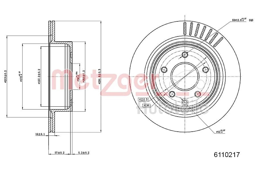 Brake Disc Butcher Auto Parts 6110217 Nissan/Renault (328)