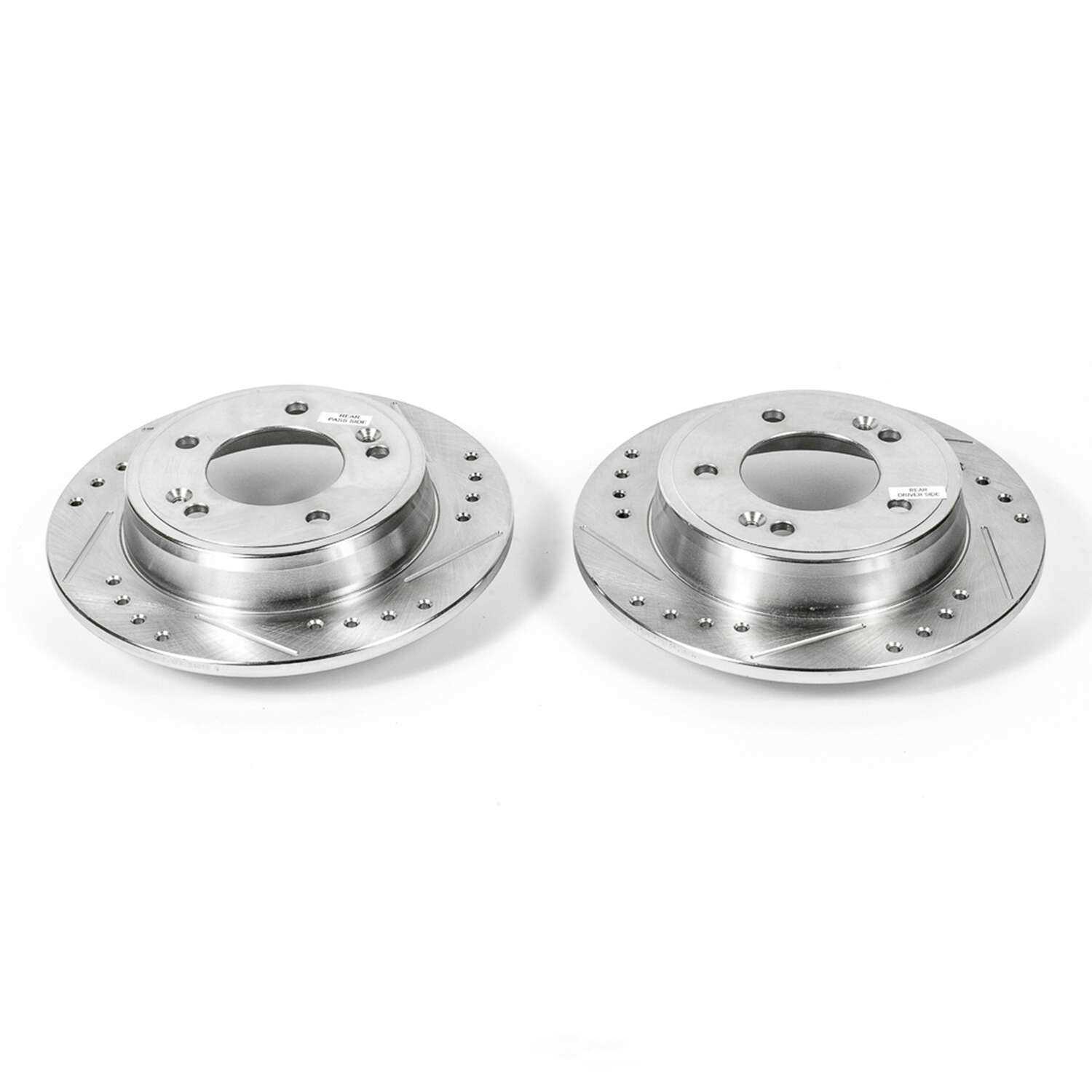 Disc Brake Rotor Set-Rear Drilled, Slotted and Zinc Plated Brake Rotor Pair