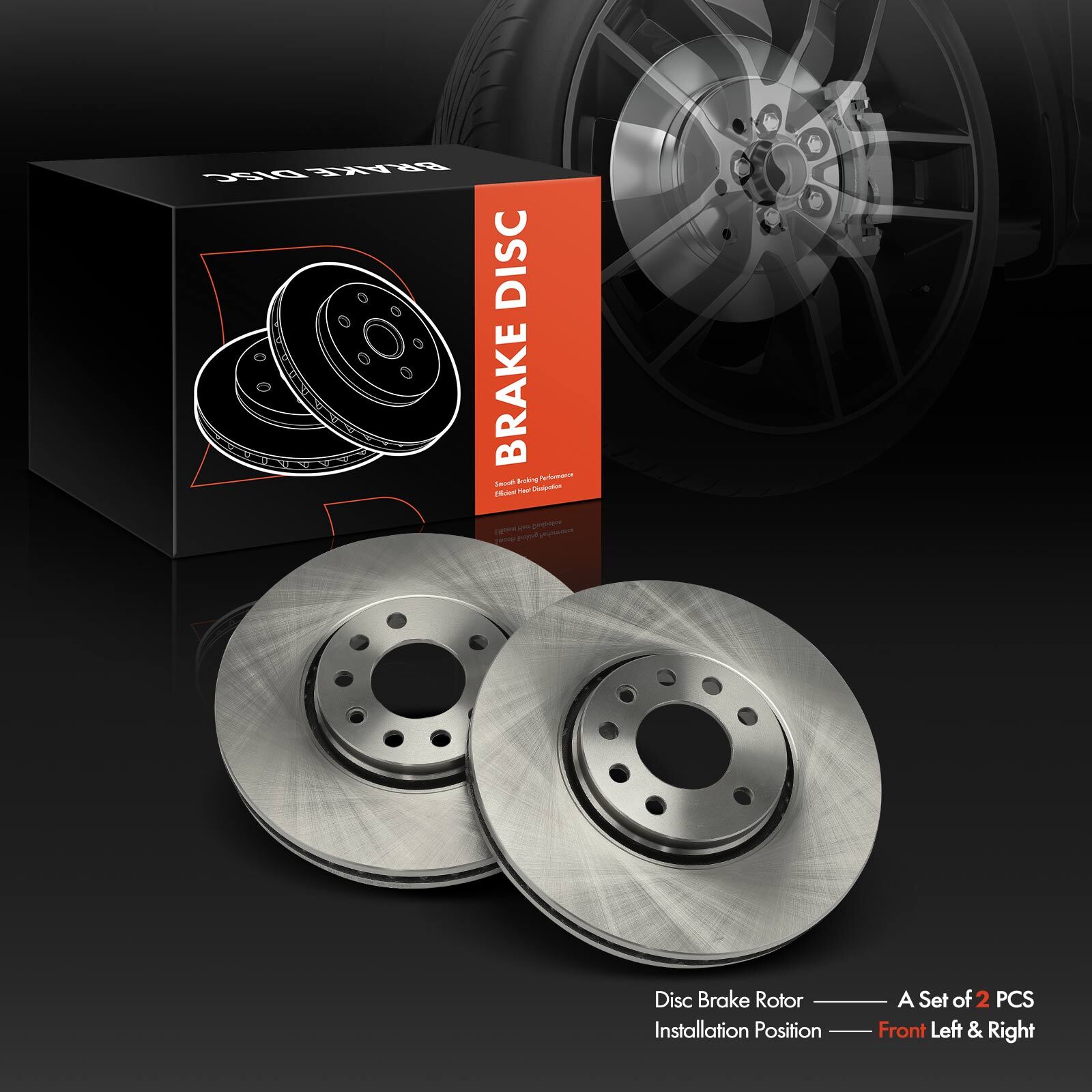2Pcs Front Side Disc Brake Rotors for Saab 9-3 03-11 9-3X 10-11 302mm Front Disc