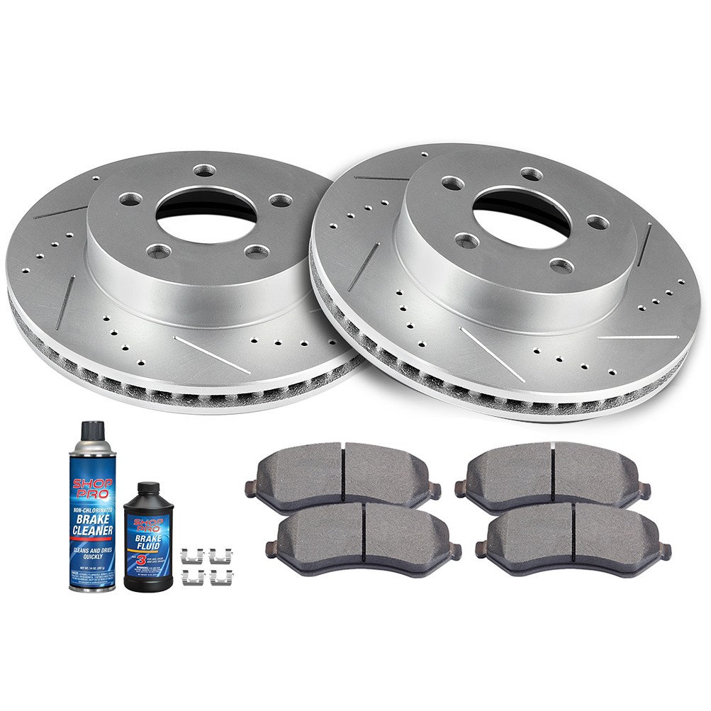 For 2002-2007 Jeep Liberty Front Drill Brake Rotors Disc & Ceramic Pads 288mm