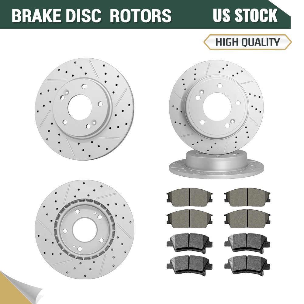 Front Rear Brake Disc Rotors Ceramic Pads for Kia Soul 2019-2022 Hyundai Venue