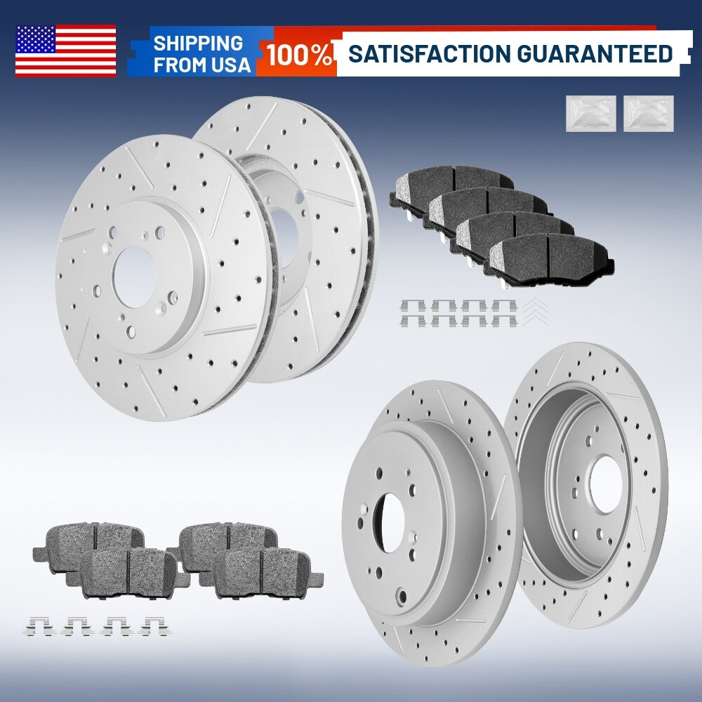 Front And Rear Disc Rotors Ceramic Brake Pads for 2003 – 2008 Honda Pilot