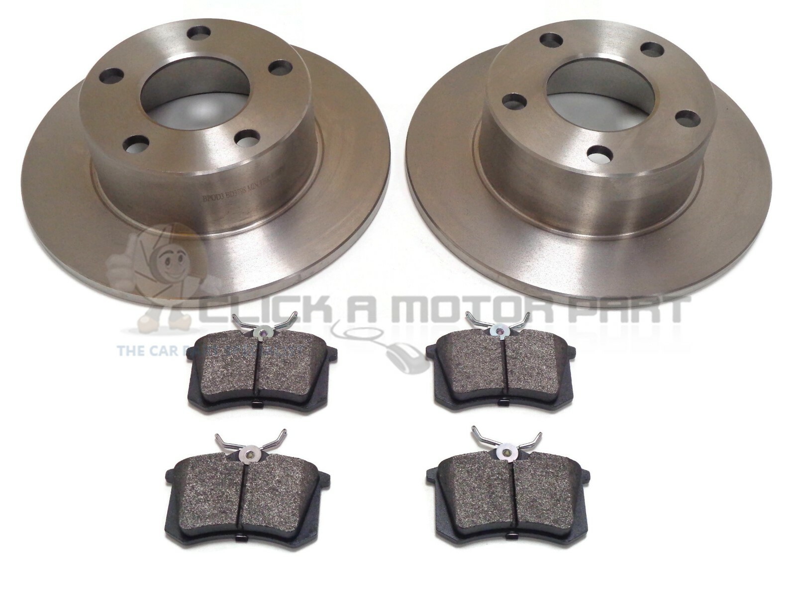 SKODA SUPERB ALL MODELS 2002-2007 MINTEX REAR 2 BRAKE DISCS AND PADS SET NEW