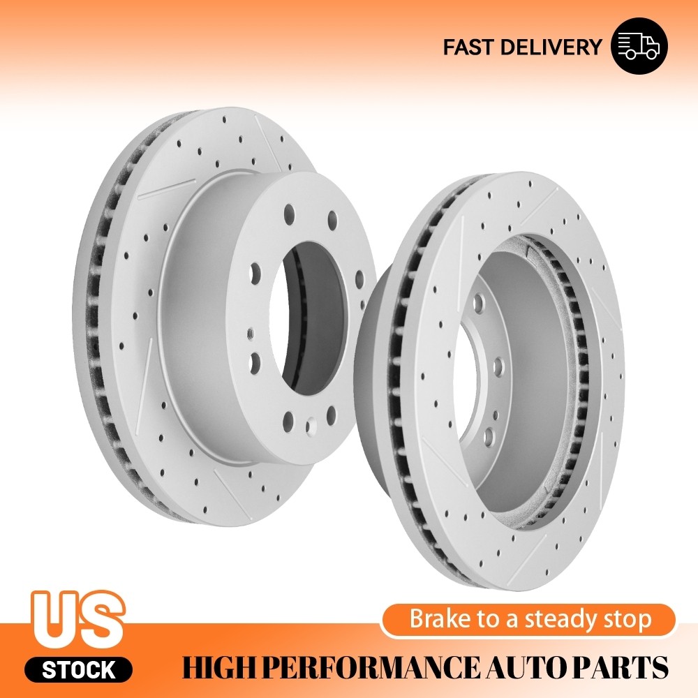 Front Drilled Brake Rotors for 2011-2024 Silverado Sierra Suburban 2500 3500 HD