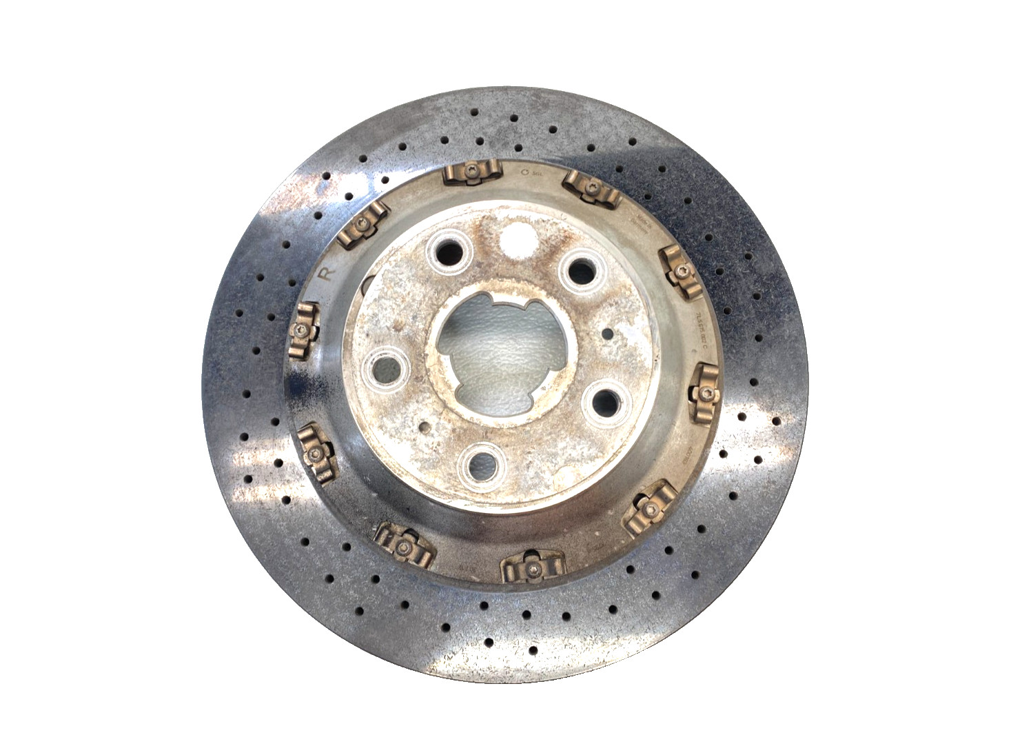 13 14 PORSCHE CAYENNE GTS REAR RIGHT CARBON CERAMIC BRAKE ROTOR OEM C0.08