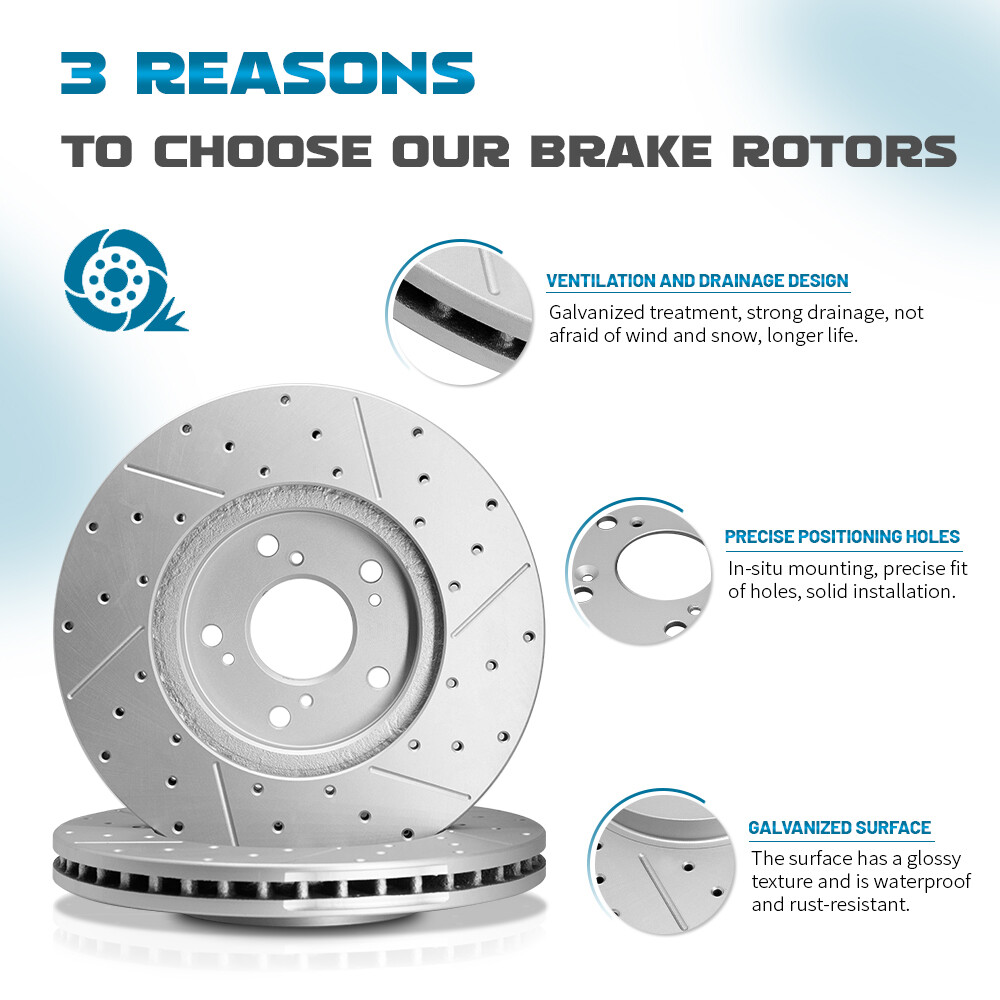 Rear Drilled Slotted Disc Brake Rotors for Toyota 4Runner FJ Cruiser Lexus GX460