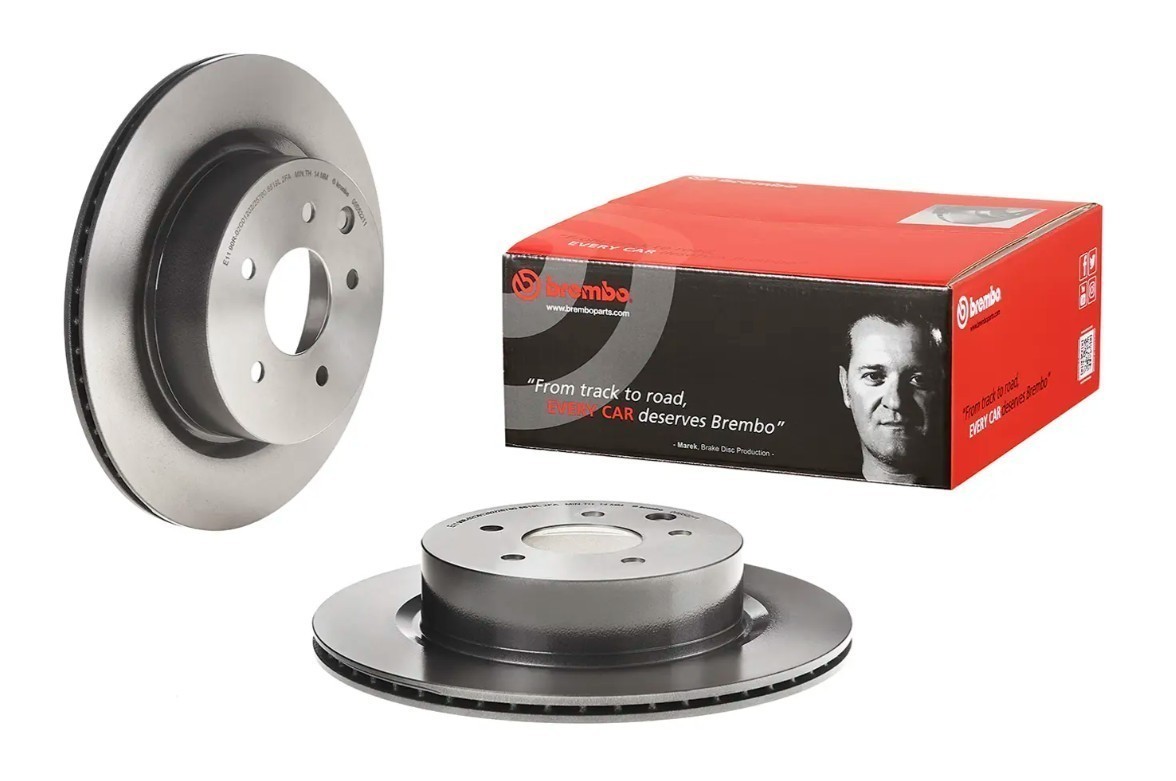 Brembo 09.B522.11 Prime UV Coated Vented Brake Rotors – Rear Pair