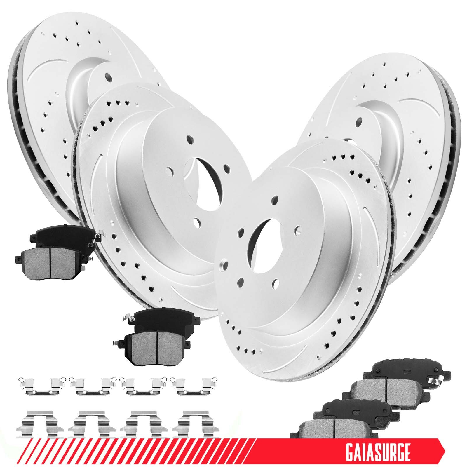 Front Rear DRILLED Rotors + Ceramic Brake Pads Kit for 2003-2011 Nissan Murano