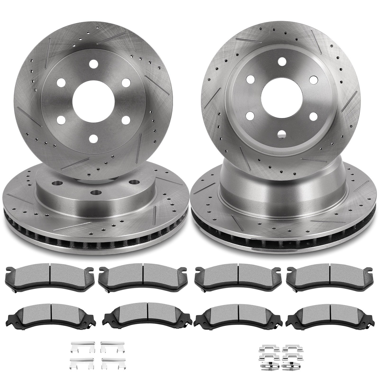 For Chevrolet For Suburban 1500 2003-2006 4WD Front Rear Slotted Brake Rotor Pad