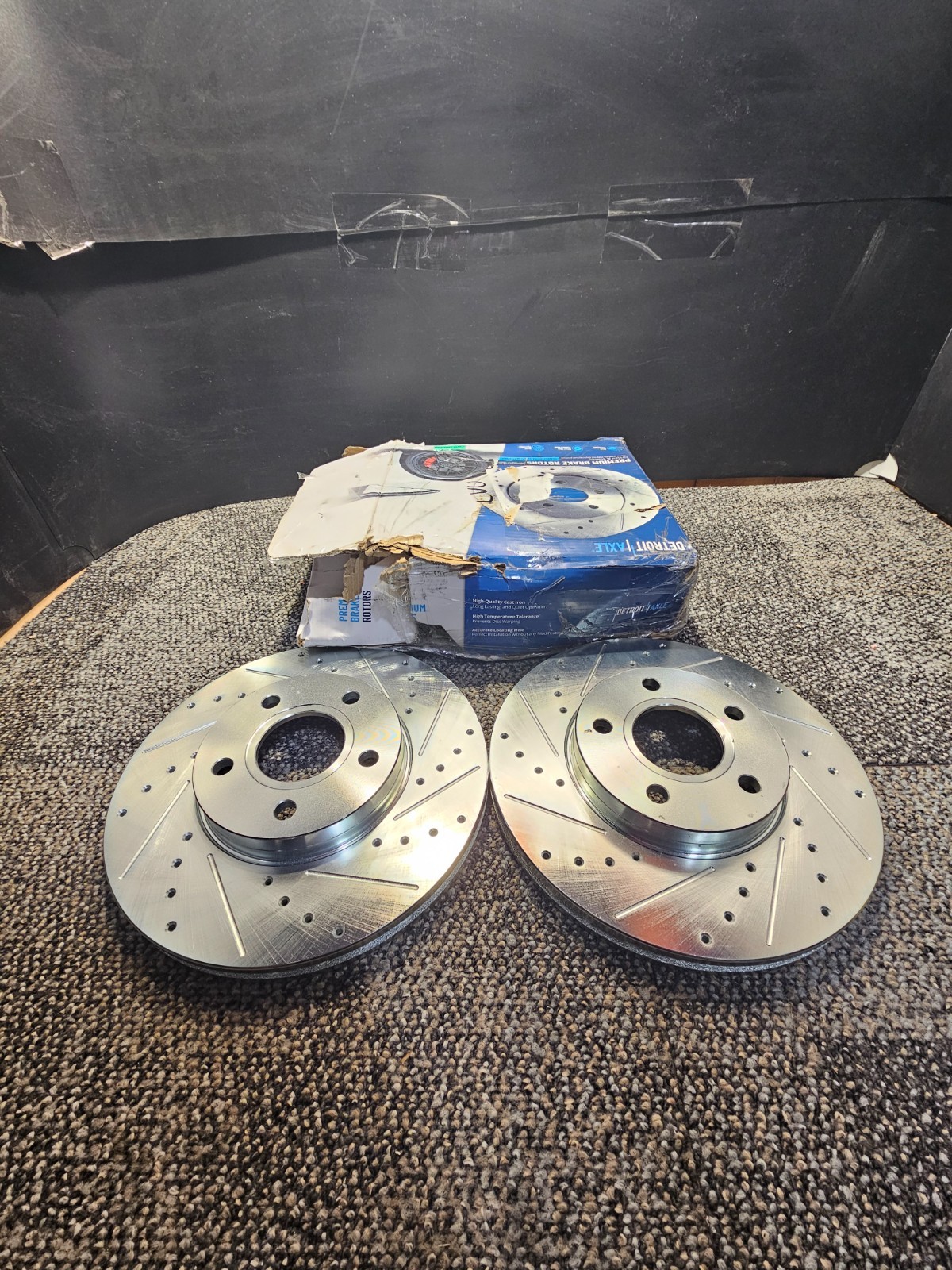 (QTY 2) Detroit Axle S-54181 Front Drilled Brake Rotors for Ford C-Max Focus
