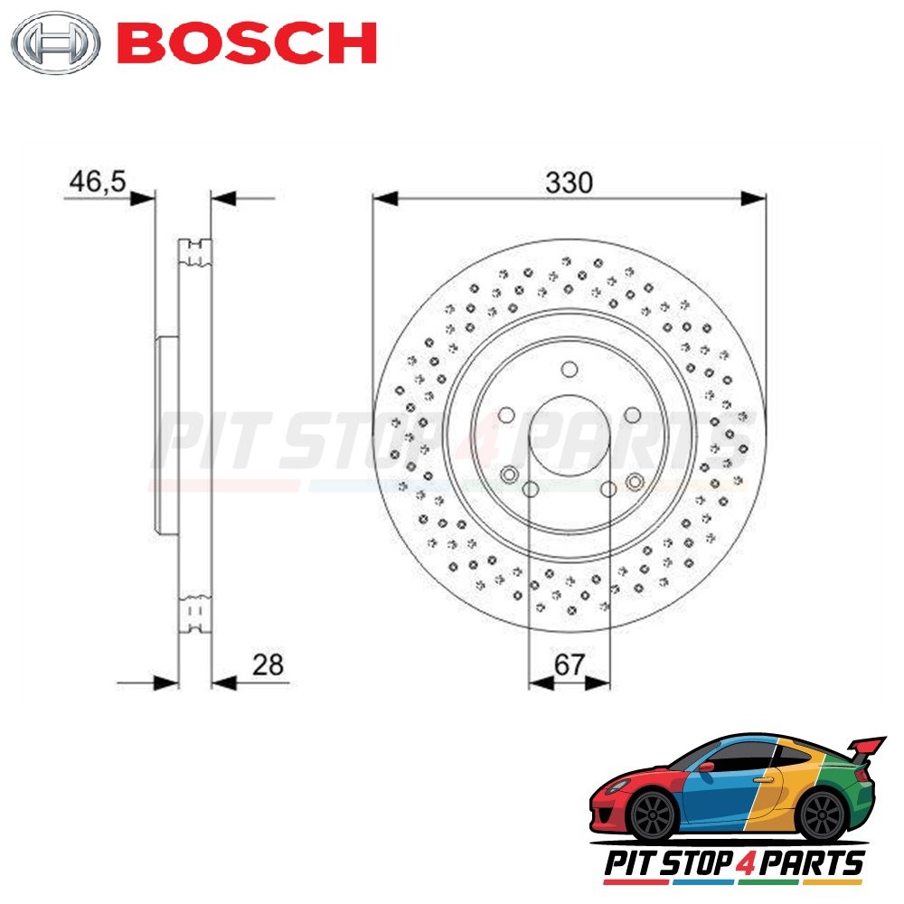 Bosch 0986479135 Brake Disc Single 46 mm Fits Mercedes-Benz C-Class 2005-2007
