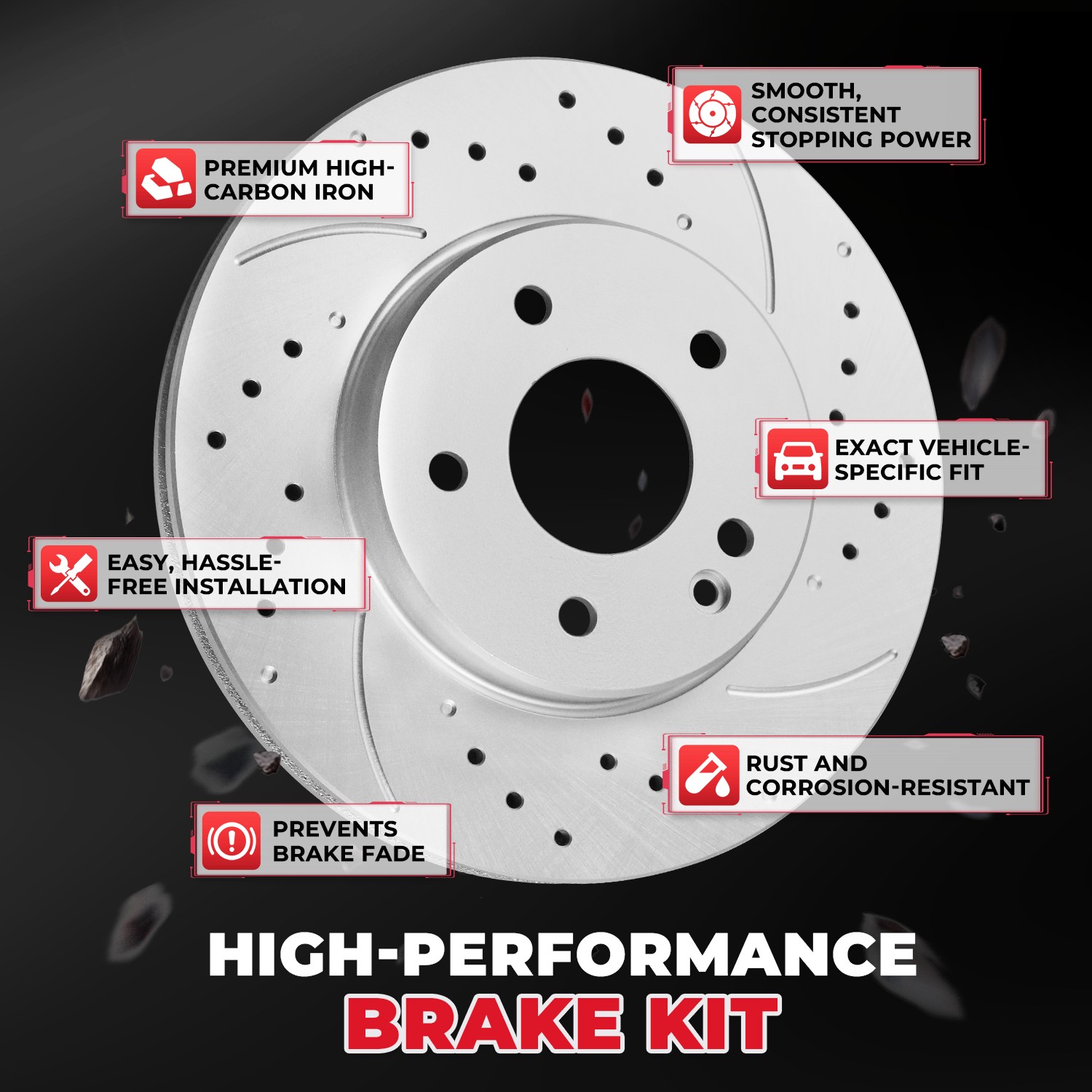For Chevy Malibu Alero Cutlass Grand Am Front Disc Brake Rotors Ceramic Pads