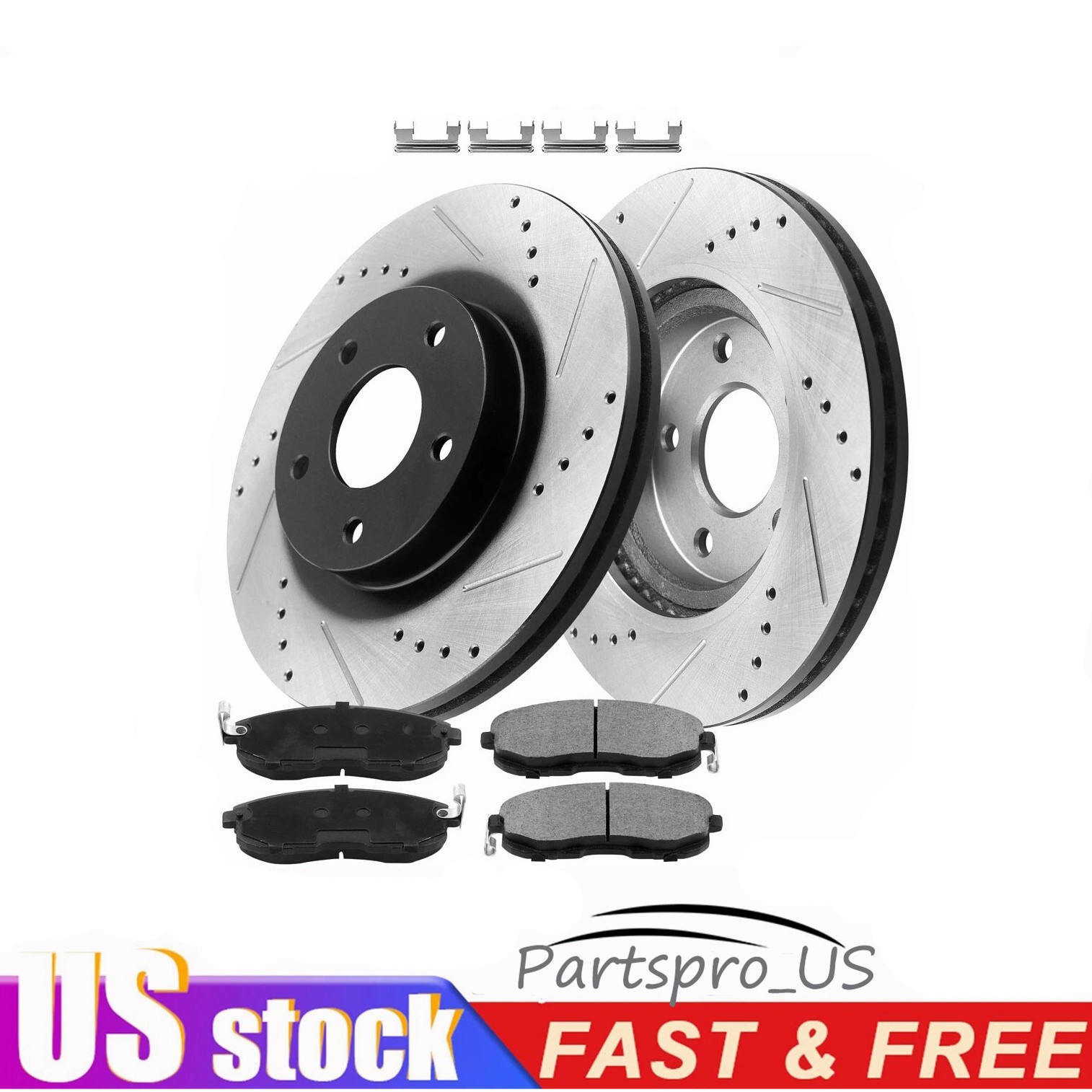 Front Disc Rotors & Ceramic Pads for 2011-2020 Jeep Grand Dodge Cherokee Durango