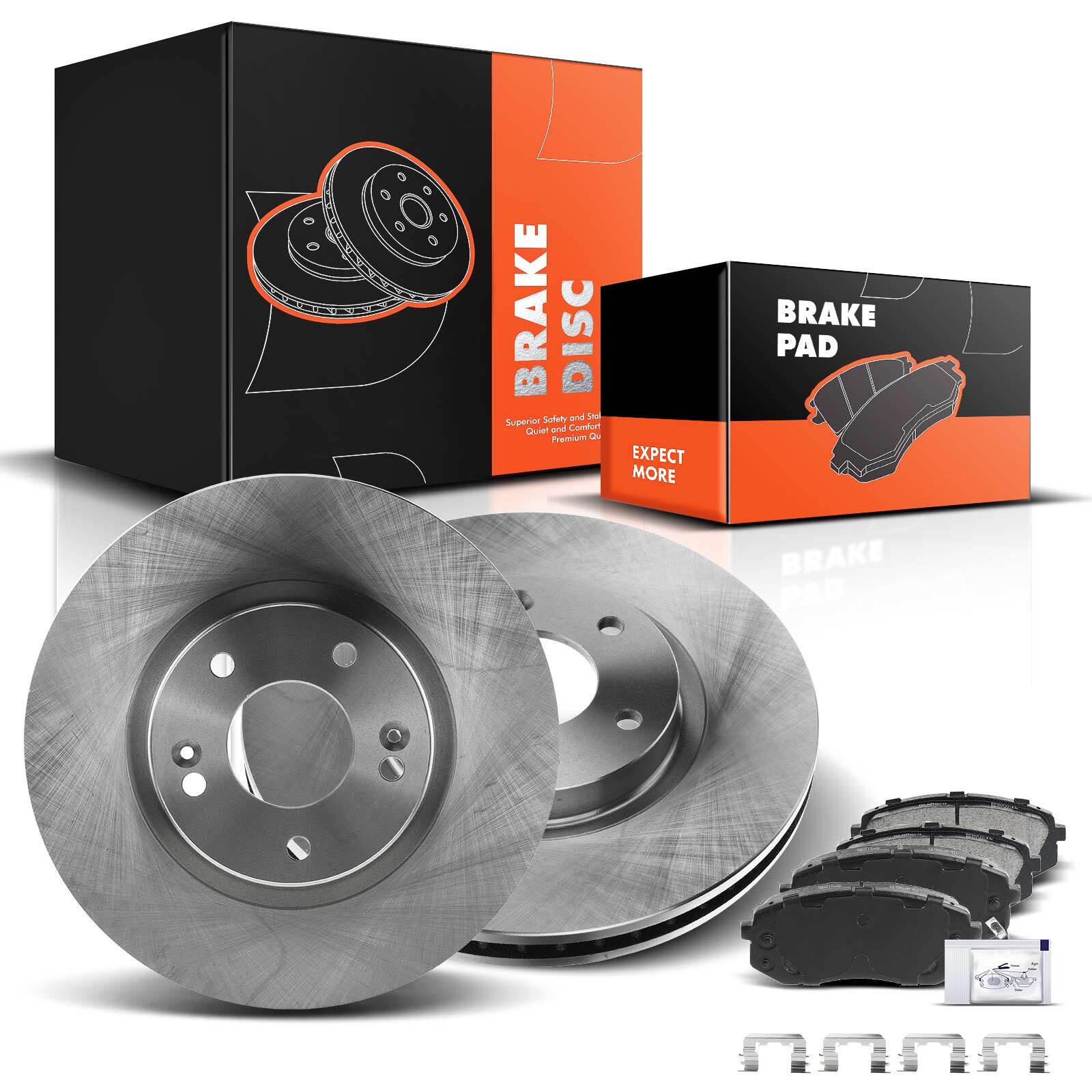 New Front Disc Rotor & Ceramic Pads for Hyundai Tucson 10-15 Kia Sportage 11-16