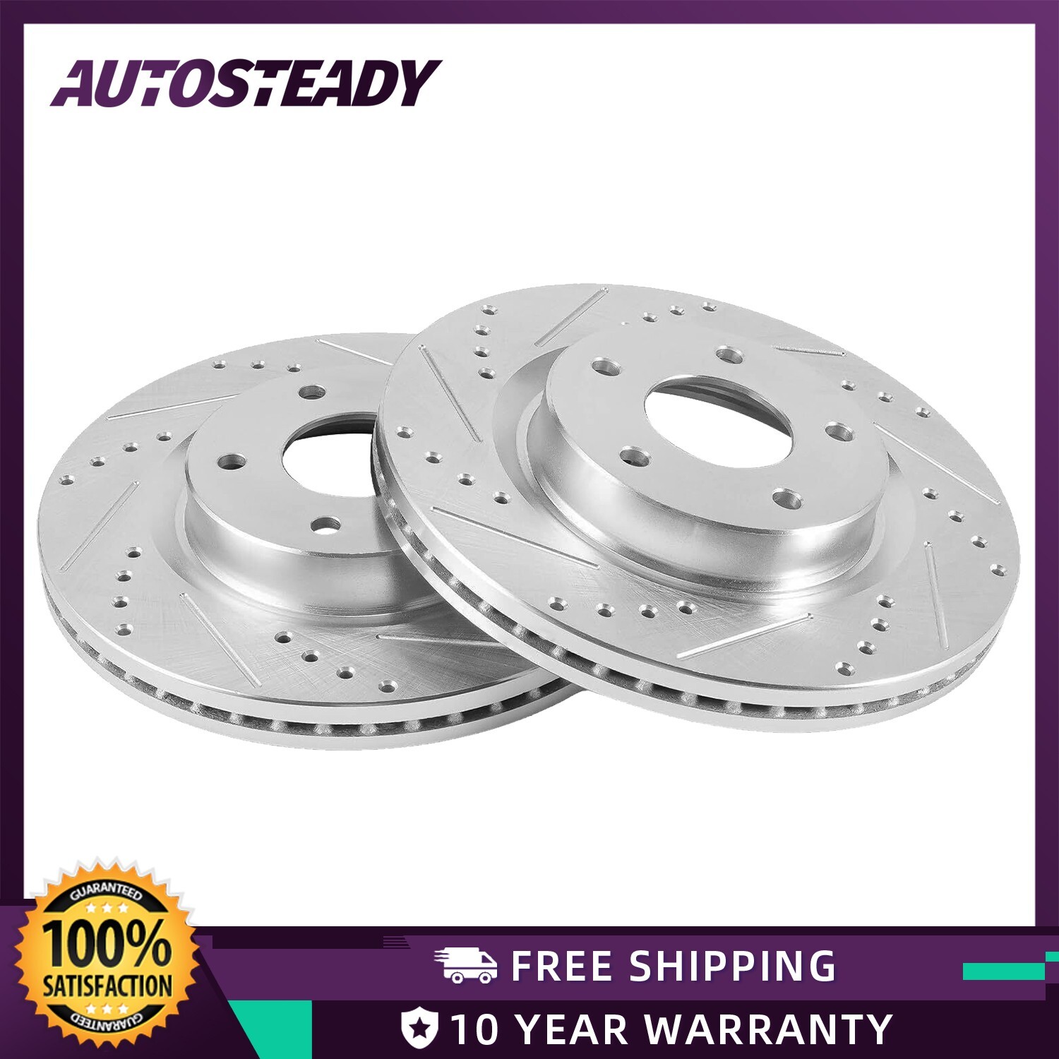Front Drilled Disc Brake Rotors for Nissan Altima 2007 2008 2009 2010 2011 – 19