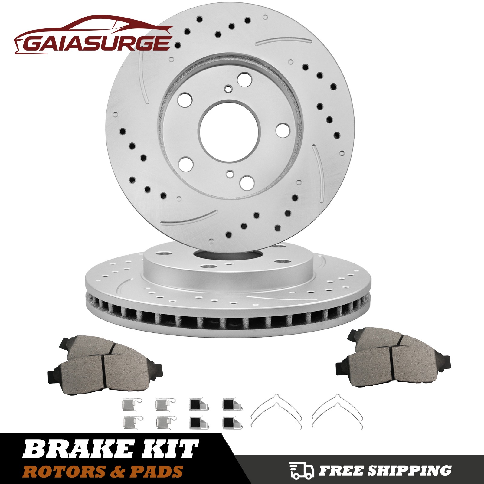 Front Slotted Rotors Ceramic Brake Pads for 1992 1993 1994 1995-01 Toyota Camry