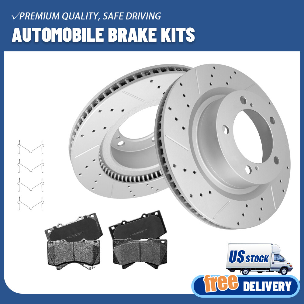For 2007 -2022 Toyota Tundra Sequoia Land Cruiser LX570 Front Rotors +Brake Pads