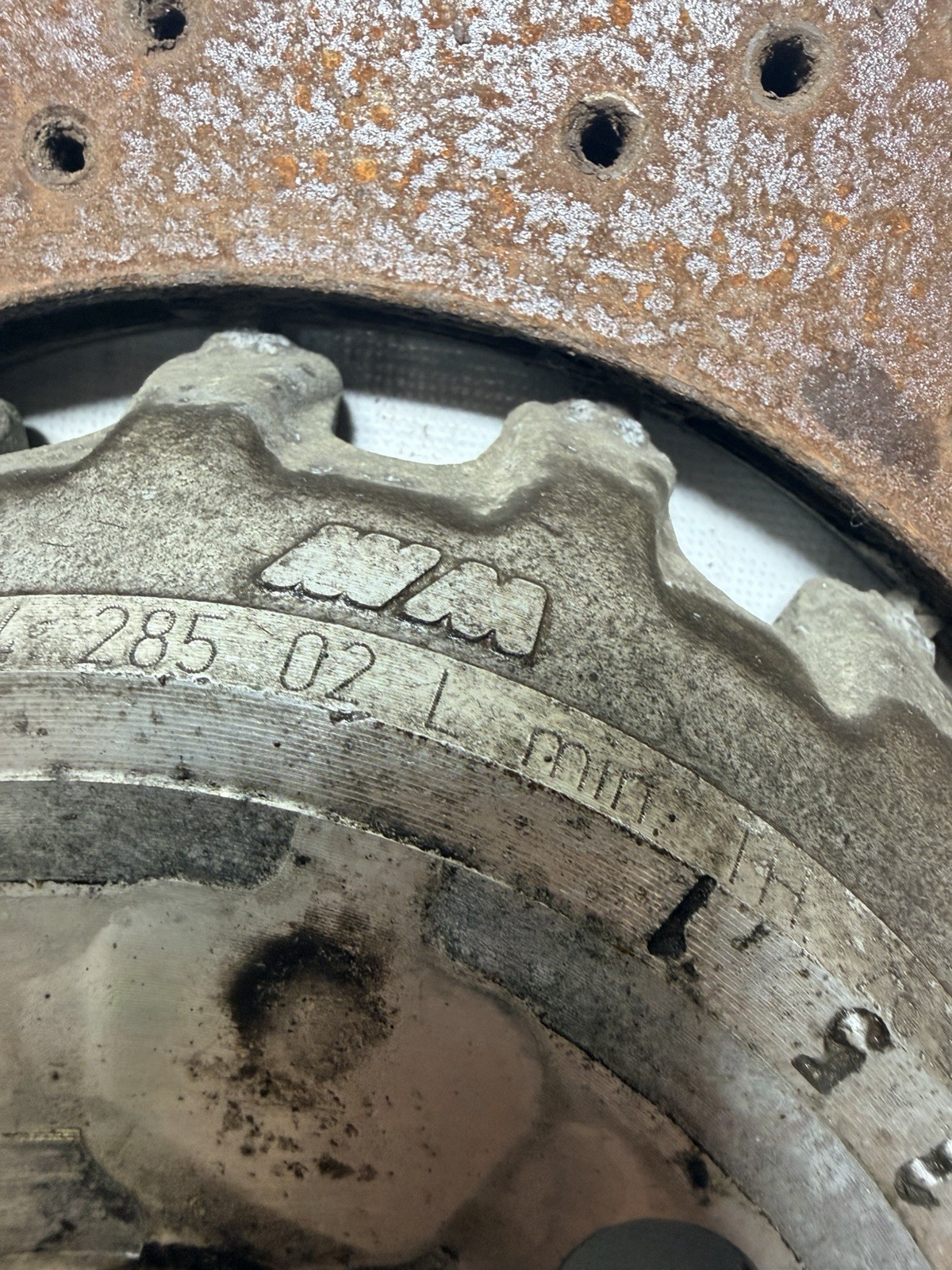 2022 BMW X6M DRIVER Left Rear Disc Brake Rotor Used Drilled OEM