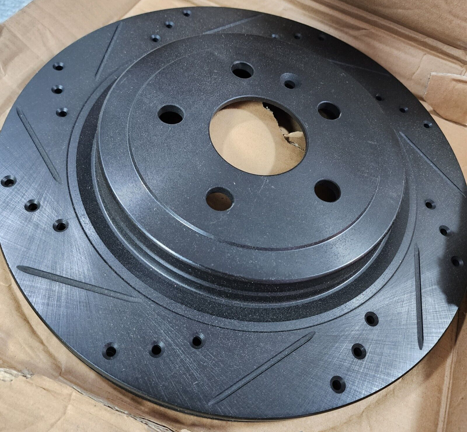Dynamic Friction 633-46026L – Drilled and Slotted Black Zinc Brake Rotor