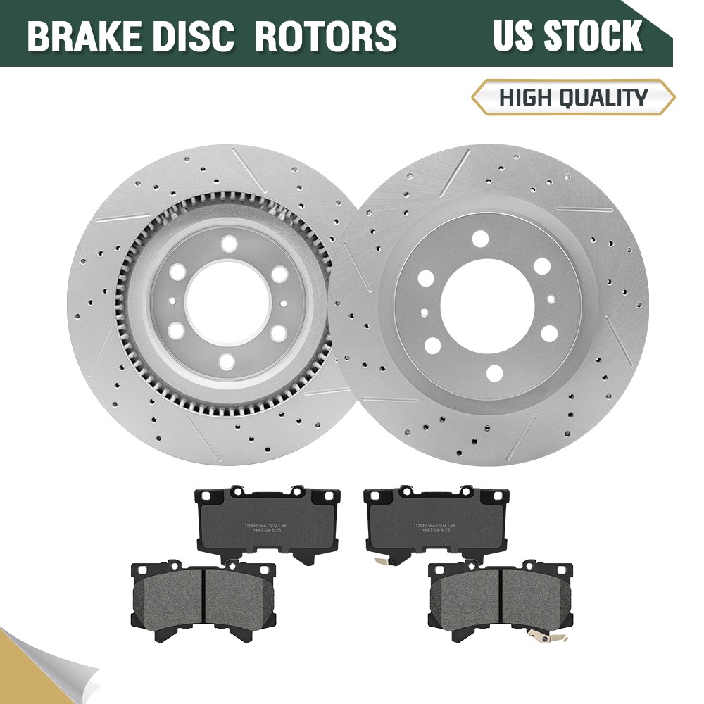 Front Disc Rotors And Brake Pads fits for Toyota Tundra Sequoia Lexus LX600