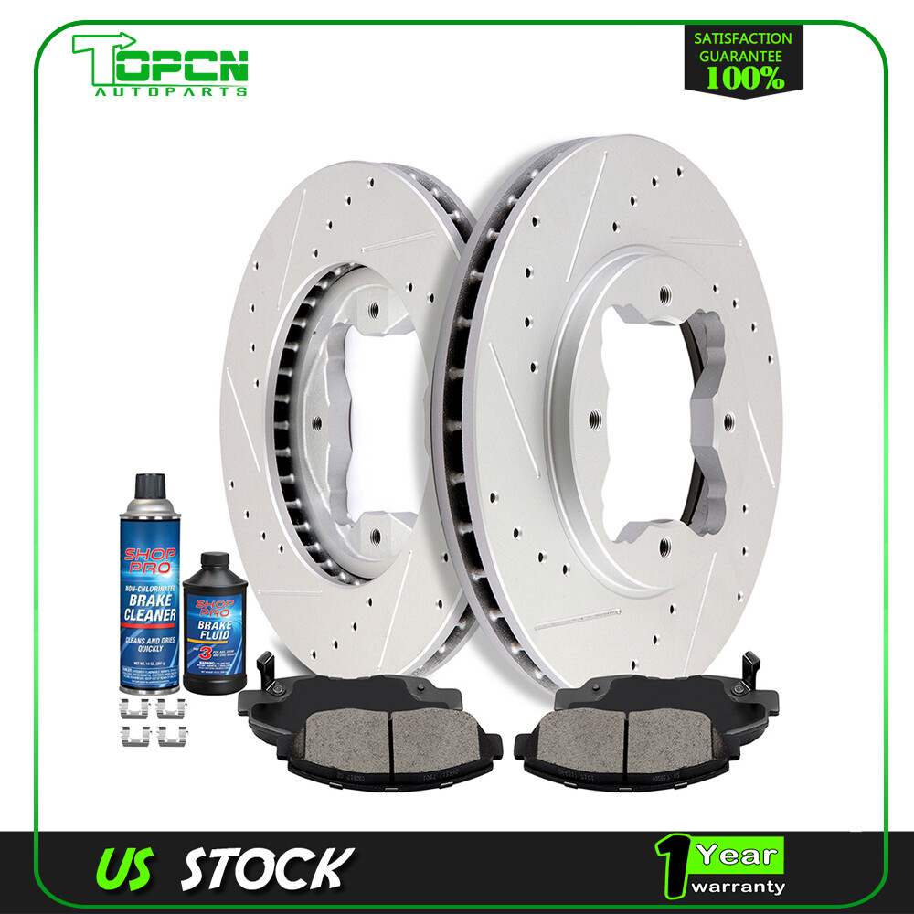 Front Ceramic Brake Pad And Rotors Disc For 1990 1991 -1997 Honda Accord Slotted