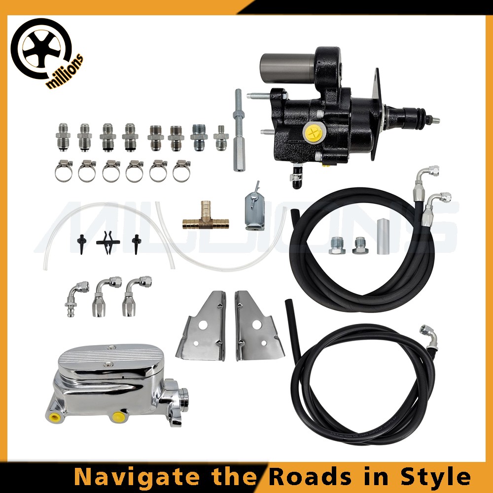 Hydro Boost Power Brake Booster & Milled Master Hoses For 1970-1979 Chevy Camaro