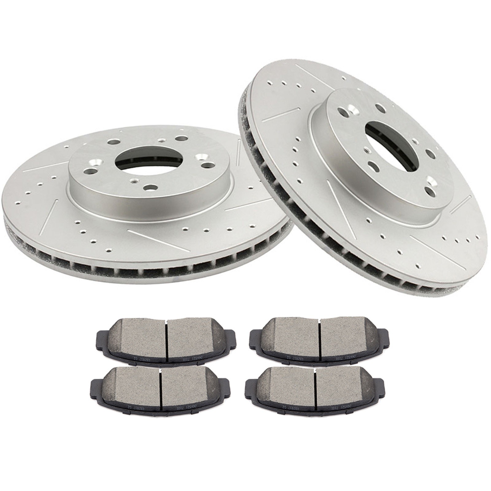 Front Drilled Slotted Brake Rotors Ceramic Pads Fits 03 04 05 06 07 Honda Accord