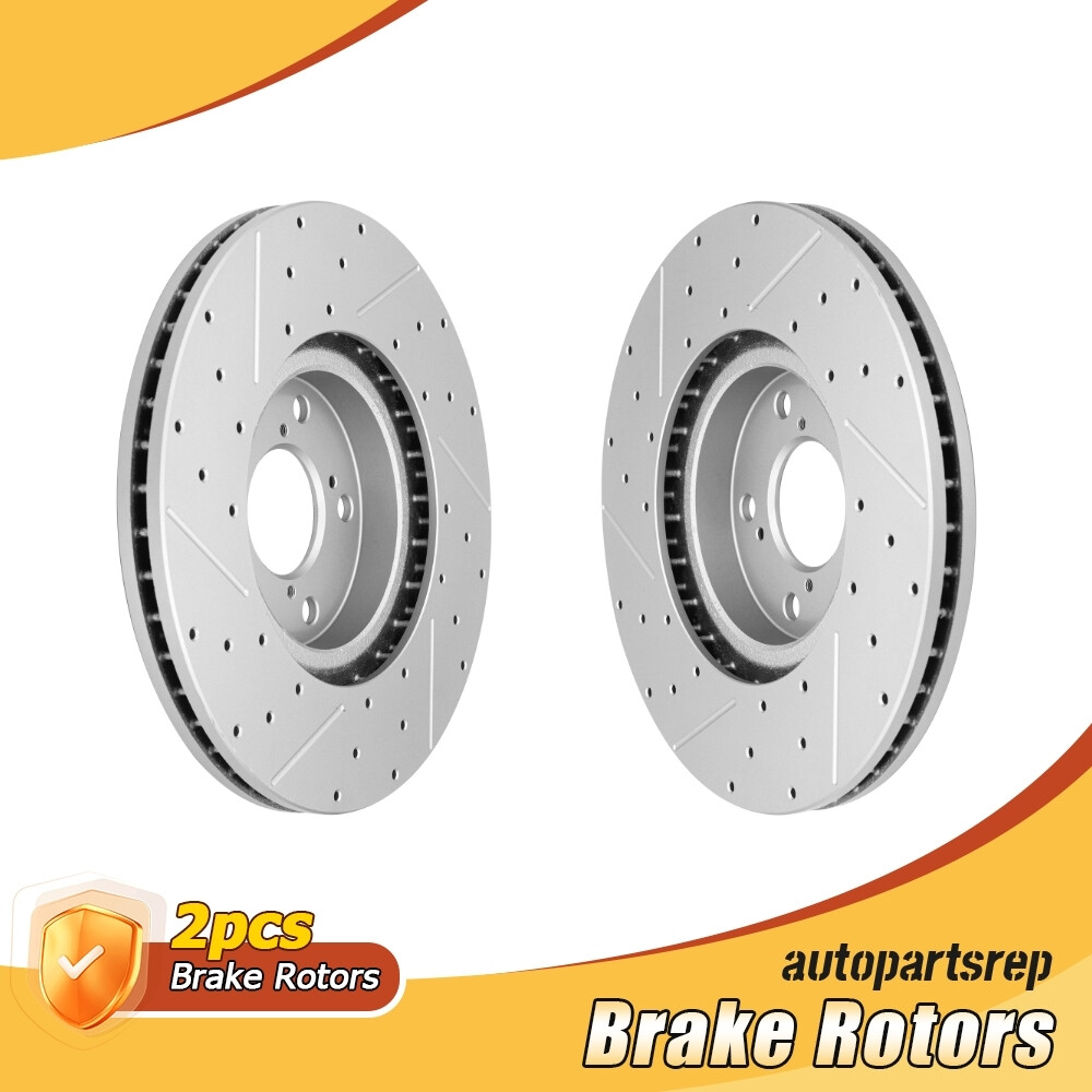 Front Drilled Brake Rotors for 2014-2020 Acura RLX 2010-2013 MDX ZDX Honda Pilot