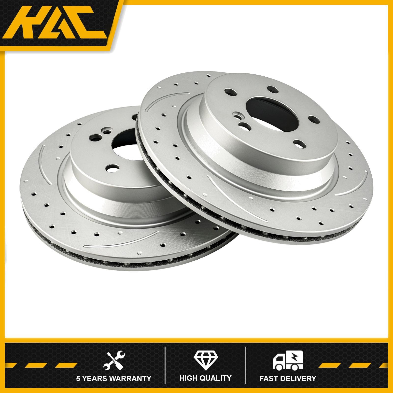 [Rear] Drilled Brake Rotor Fits 2010-2015 Mercedes GLK350 2010-2012 2014 E350