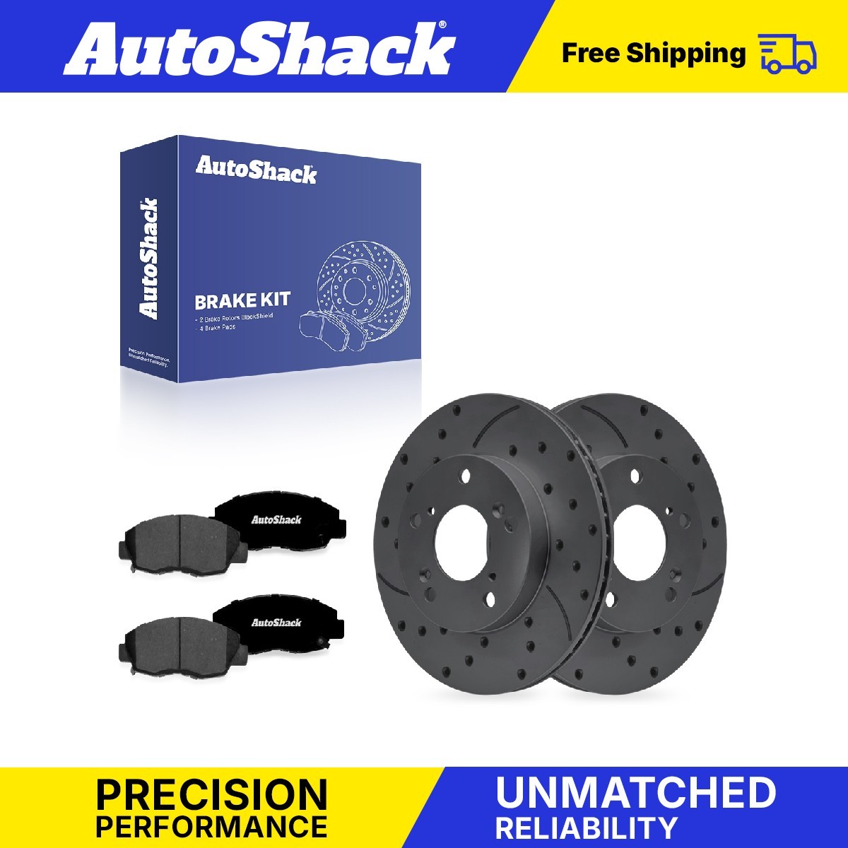 Front Drilled Slotted Brake Rotors Premium Pads for Honda, Civic 2012-2015
