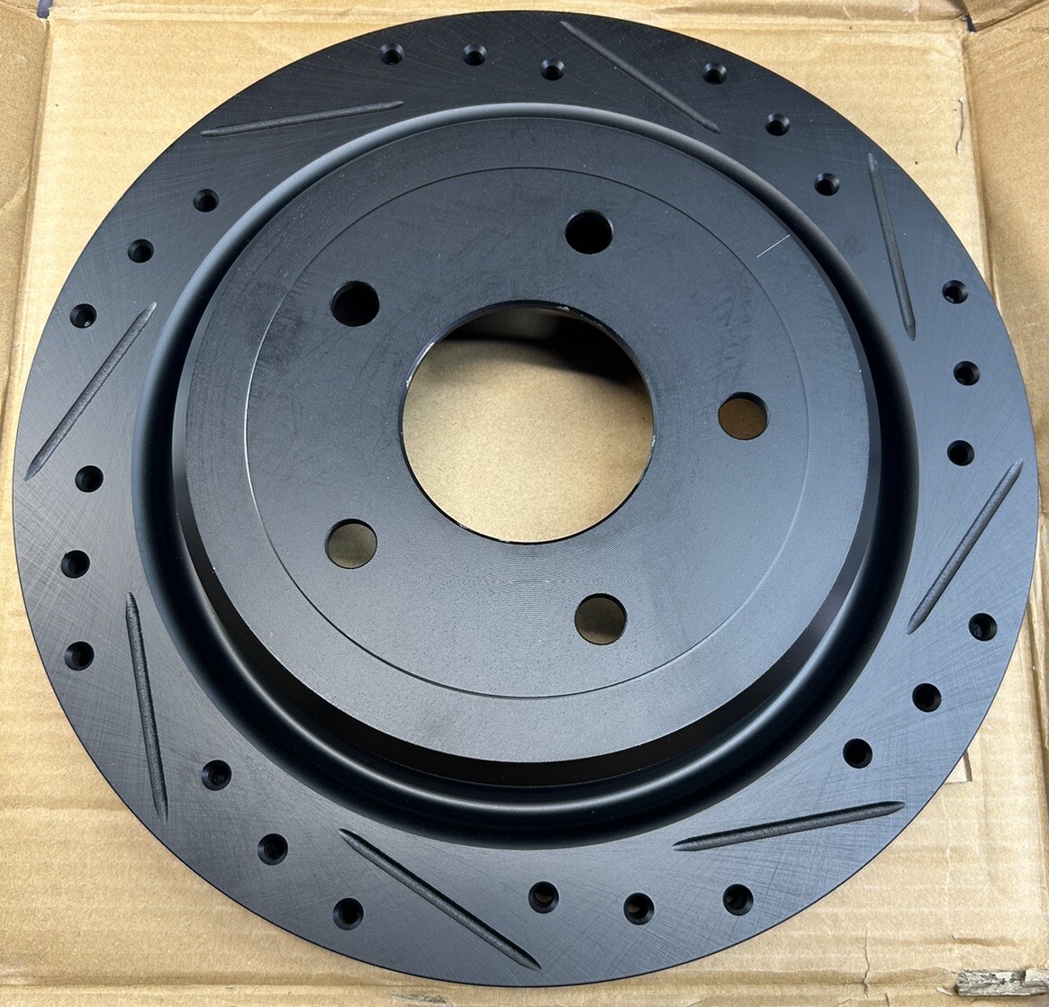 Dynamic Friction 633-46009R – Drilled Slotted Black Zinc Brake Rotor For Chevy