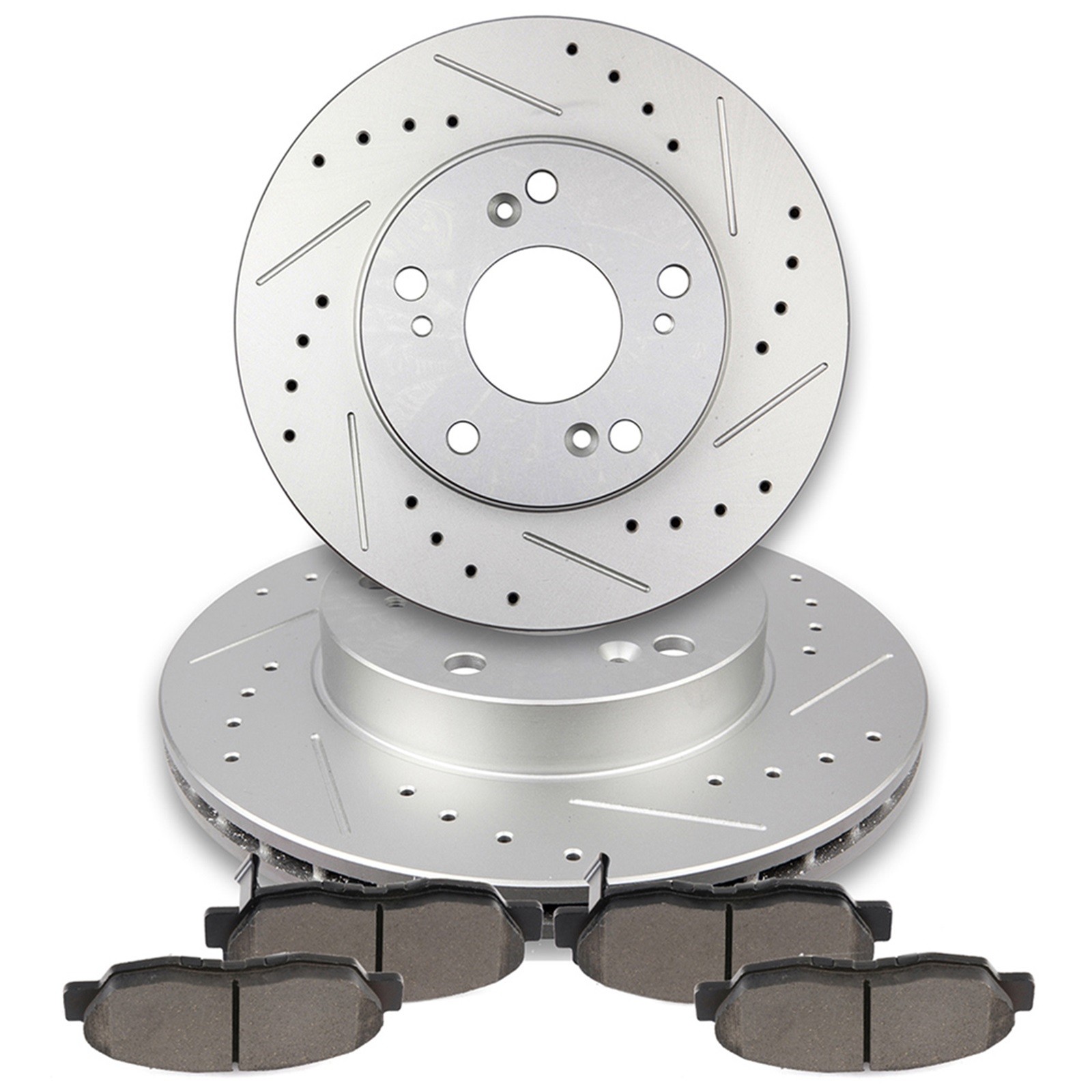 Front Brake Discs Rotors and Ceramic Pads For Honda Civic Coupe Drilled 262mm