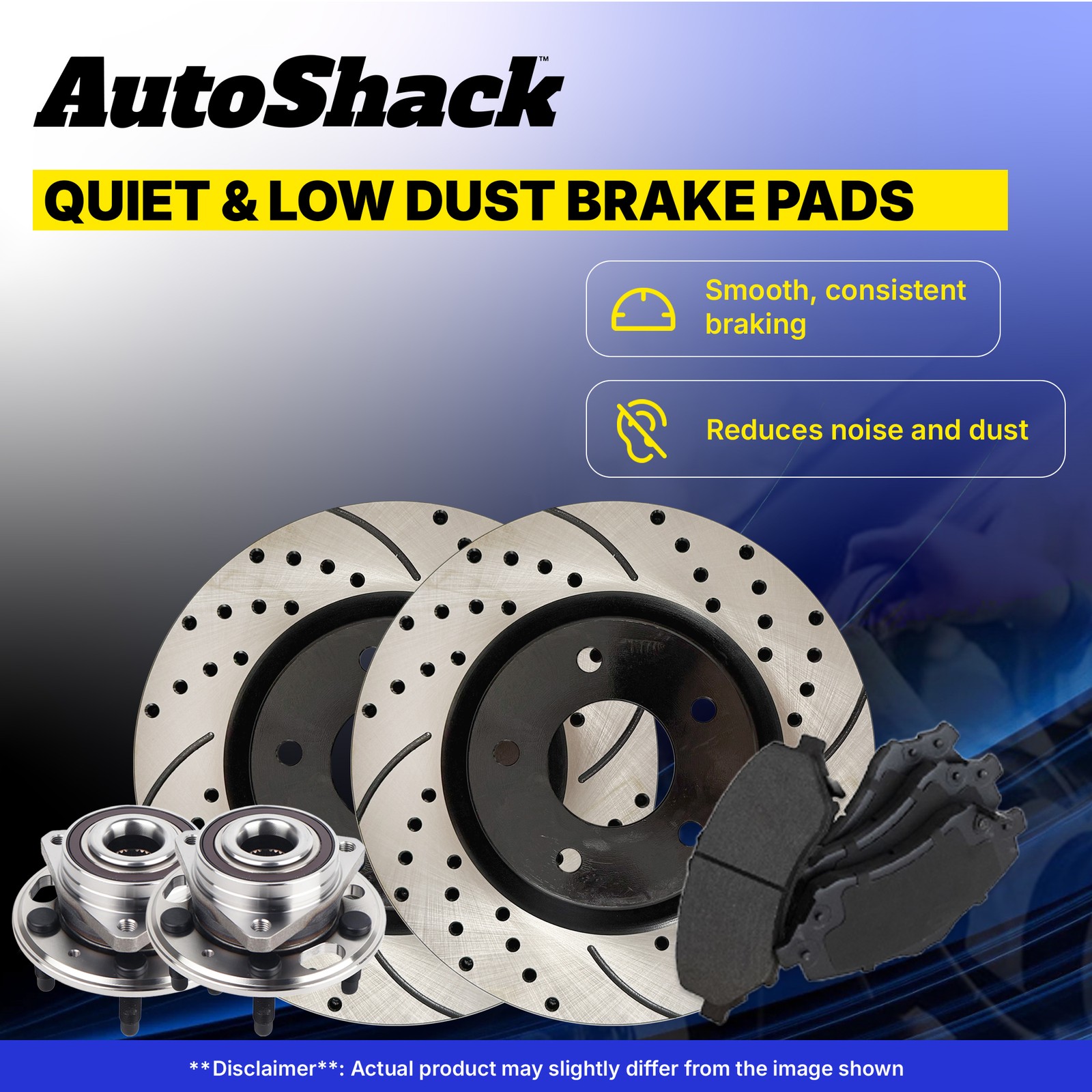 Front Drilled Slotted Brake Rotors Pads Hubs for Chevy Malibu 2008