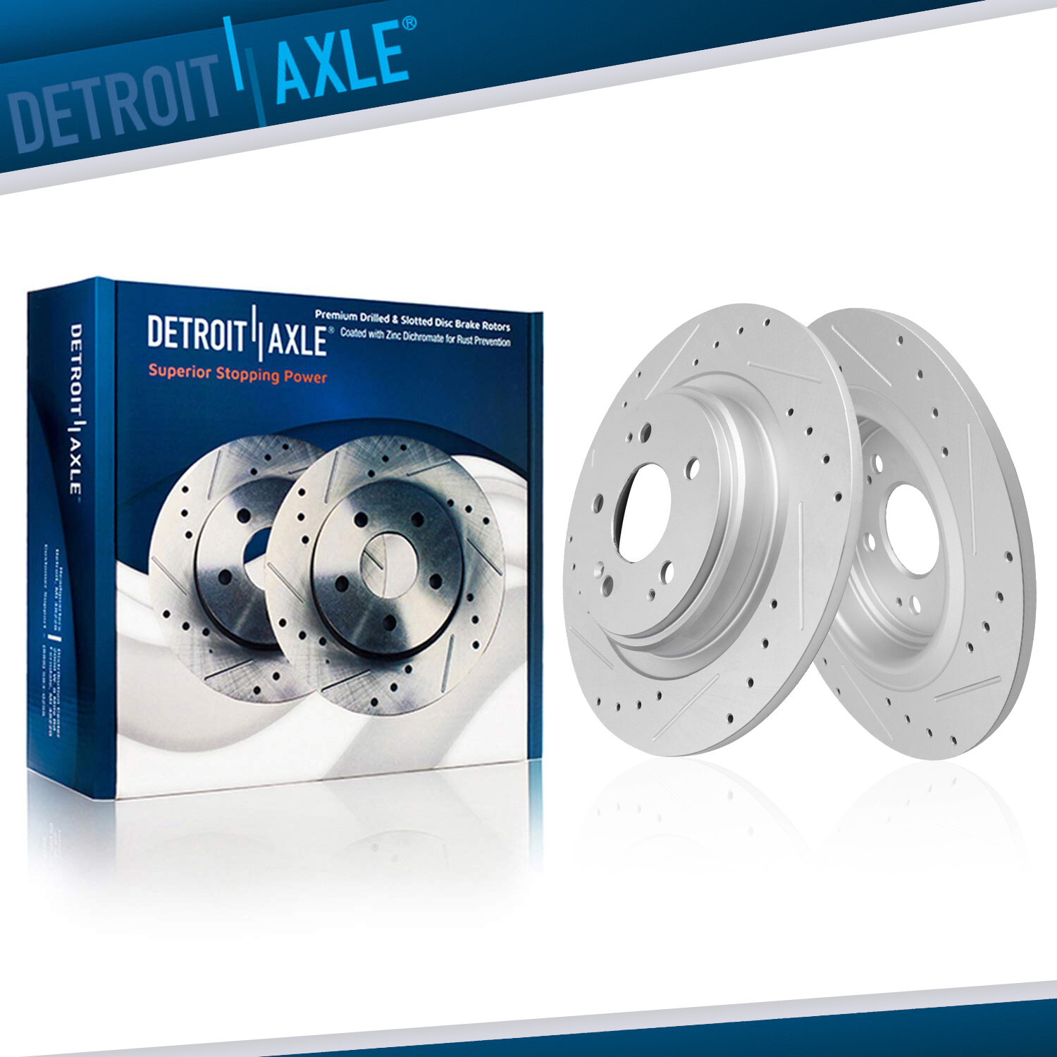 12.99 inch (330mm) Rear Drilled Disc Brake Rotors Set for 2017 – 2020 Acura MDX