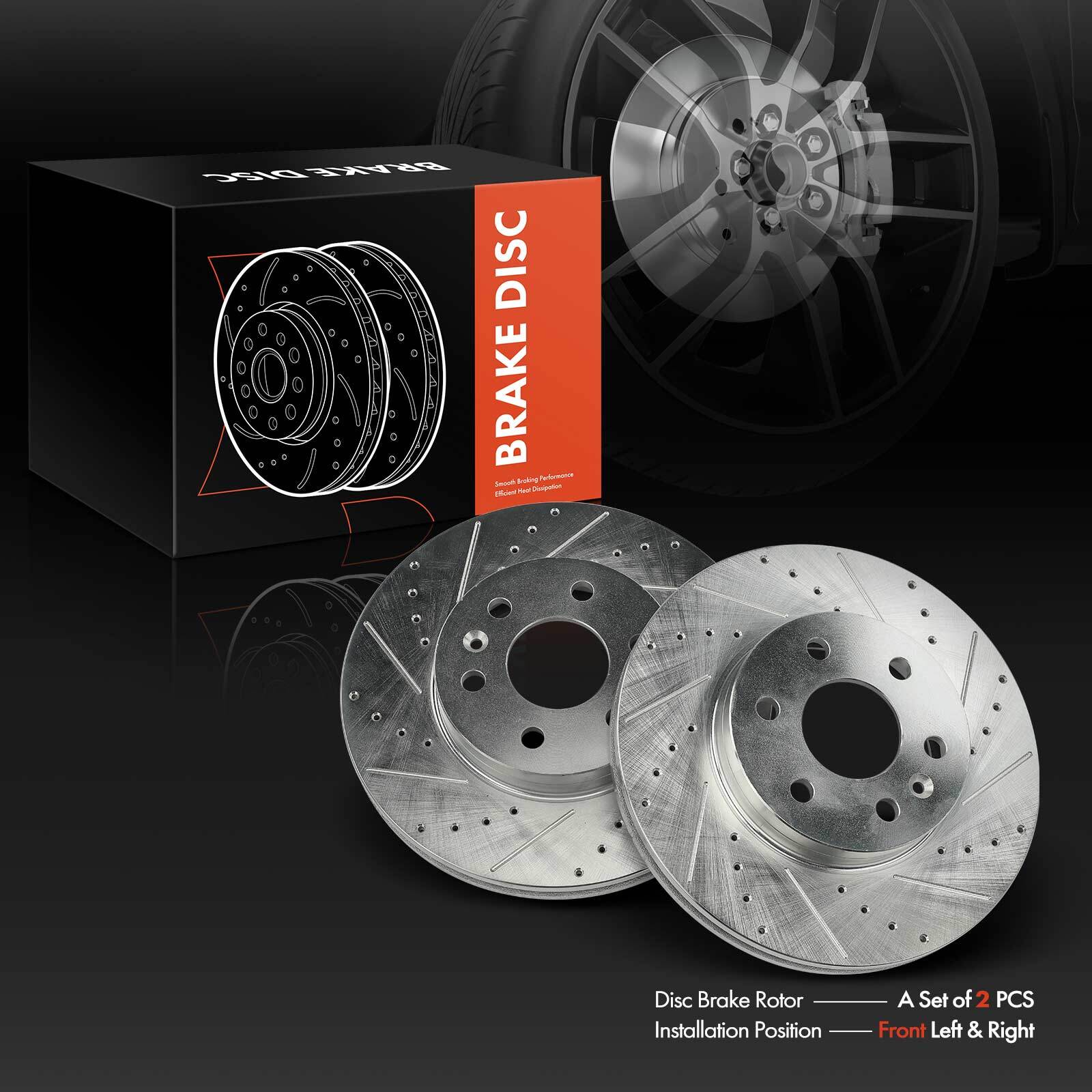 2x Front Side Drilled Brake Rotors for Chevrolet Colorado GMC Canyon 2015-2020