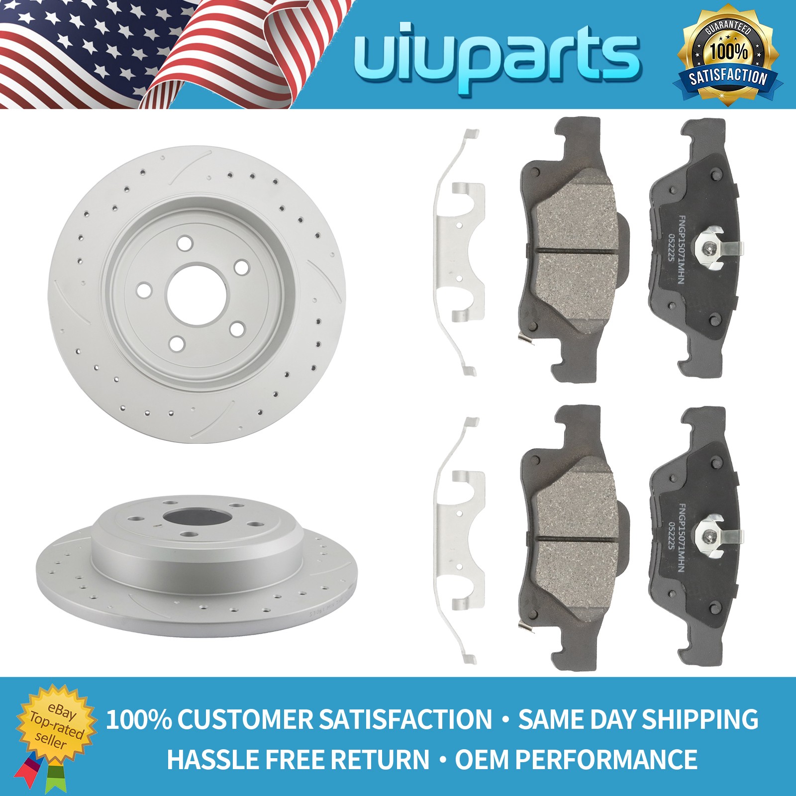 12.99” IN REAR Rotors Ceramic Brake Pads Kit for Dodge Durango Grand Cherokee