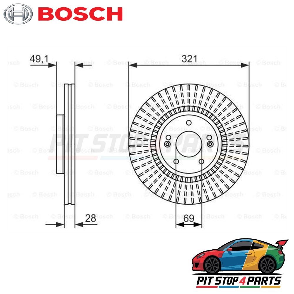 Bosch 0986479786 Brake Disc Single 49 mm 517122P7 517122W7 9B6141