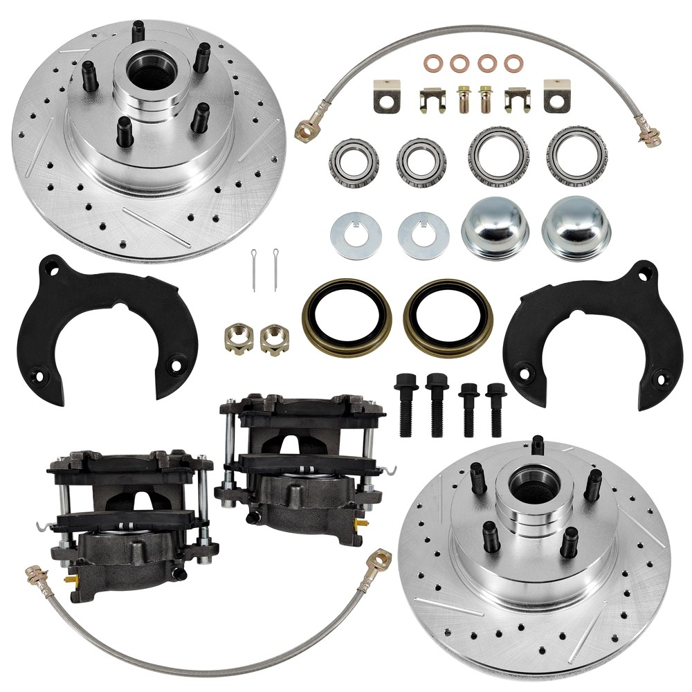 Silver 11 inch Brake Complete Kit For Ford 5×4-1/2 Bolt Pattern Fits Mustang II