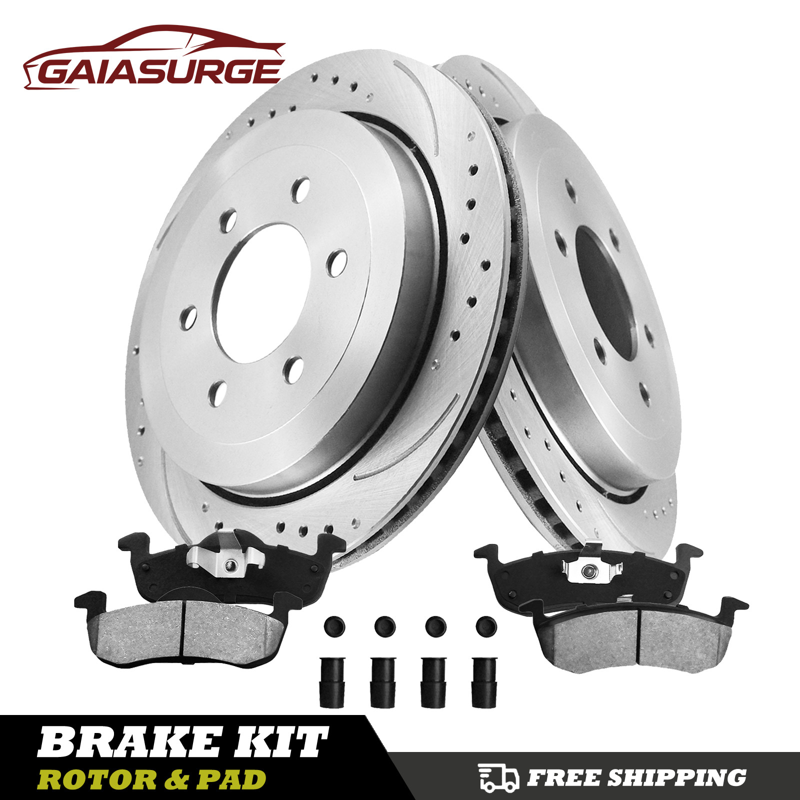 Rear Disc Brake Rotors Pad Kit for 2007 – 2017 Ford Expedition Lincoln Navigator