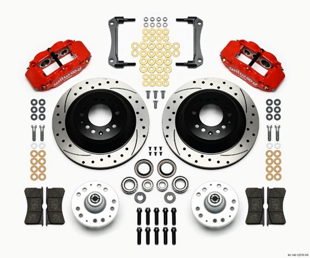Wilwood for Narrow Superlite 6R Front Hub & 1PC Rtr Kit 12.88in Dril -Red 70-78