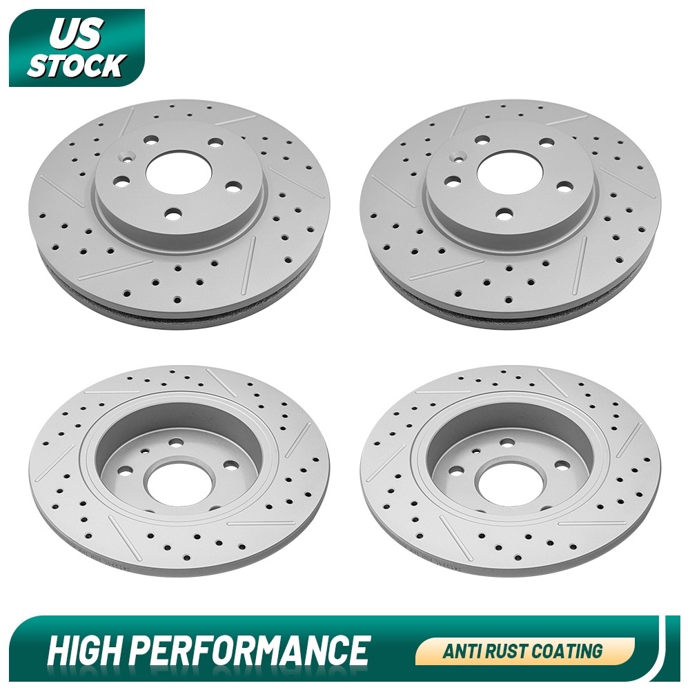 4PCS Front Rear Disc Brake Rotors For Chevrolet Cruze 2016-18 2019 Volt Bolt Euv