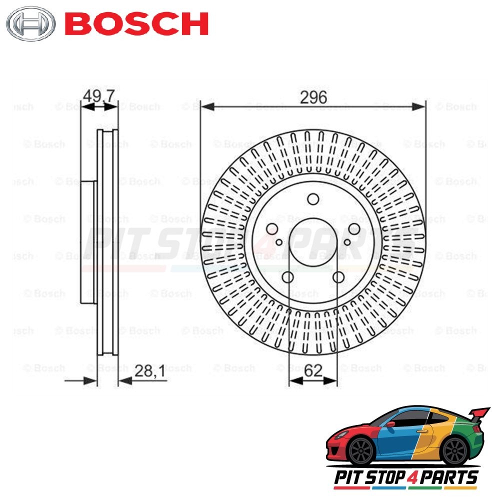 Bosch 0986479633 Brake Disc Single 49 mm 43512331 9A7171 BG4139