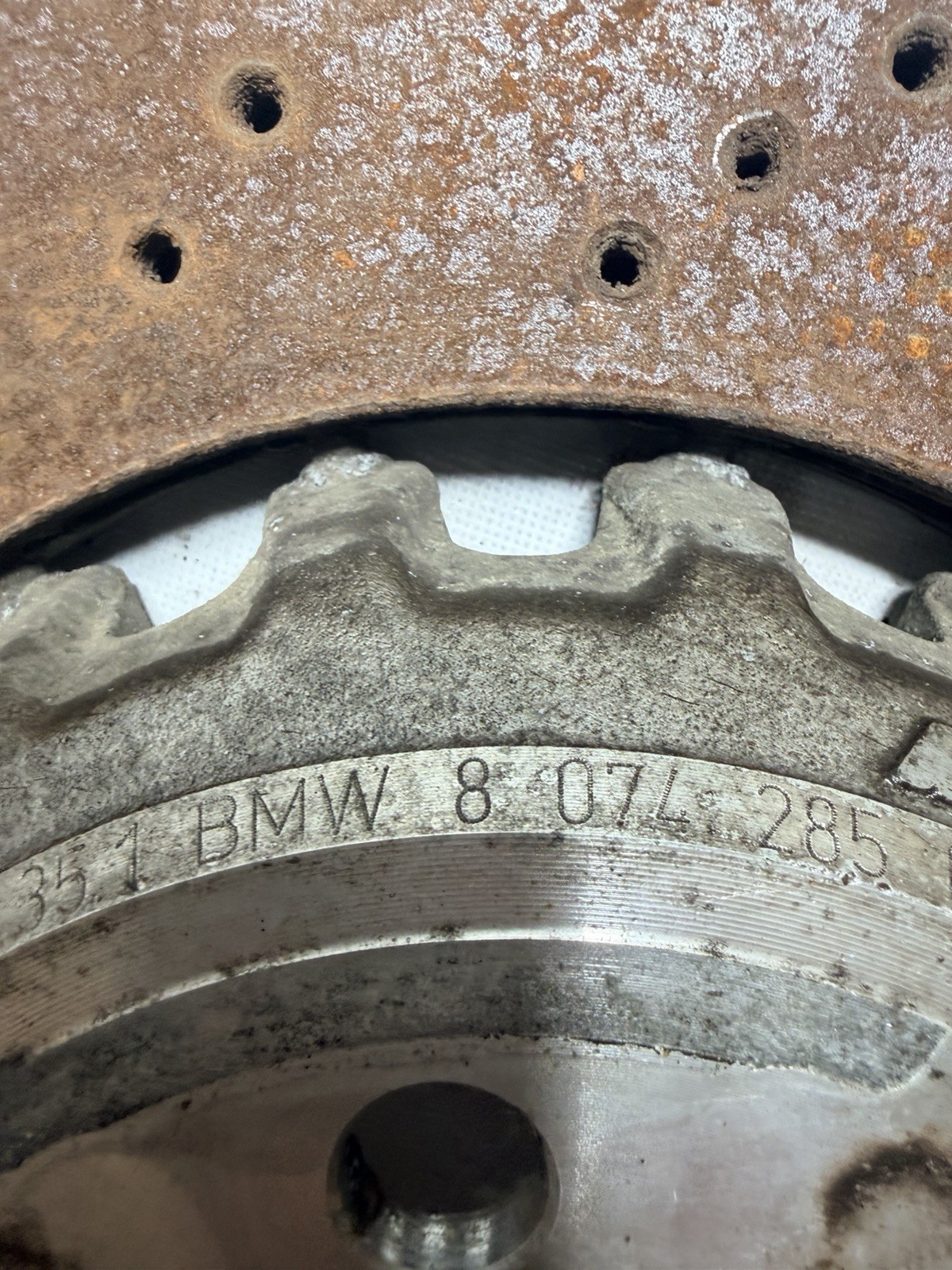 2022 BMW X6M DRIVER Left Rear Disc Brake Rotor Used Drilled OEM