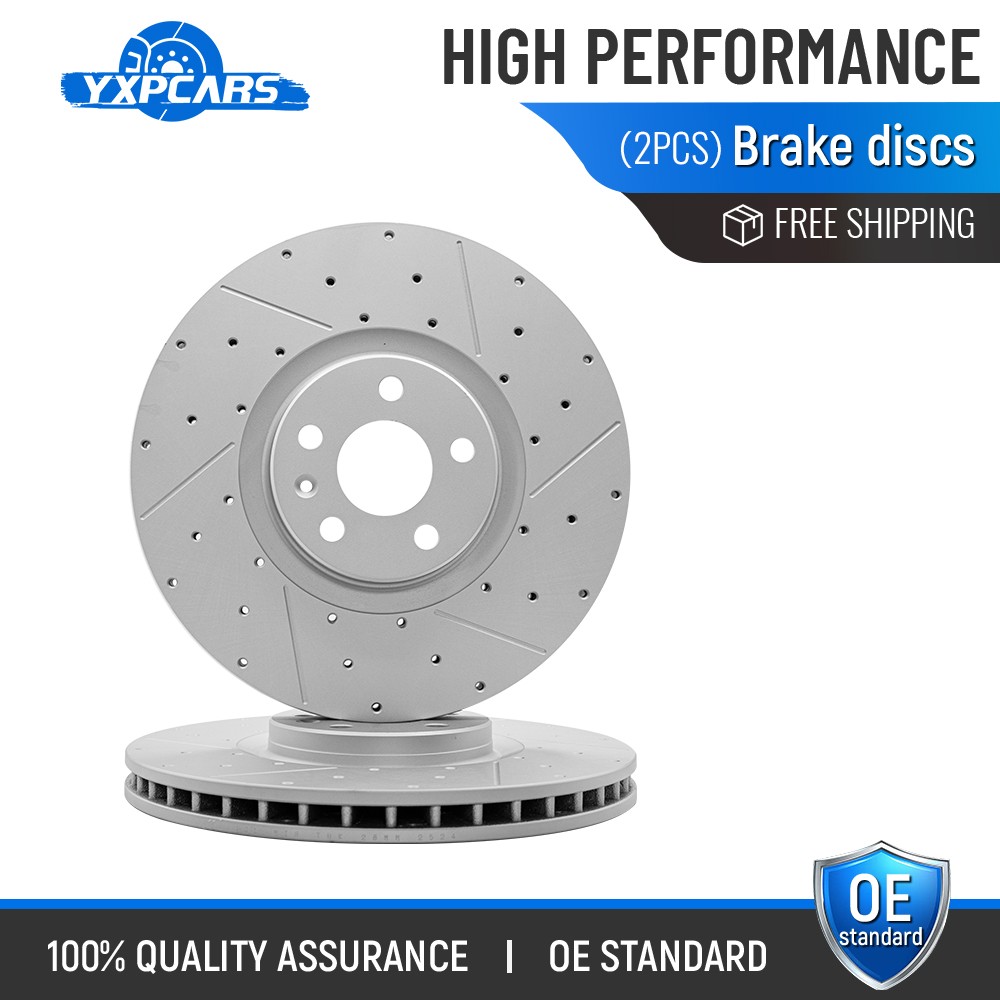 13.58″ (345mm) Front Drilled Disc Brake Rotors for Volvo XC40 XC60 XC90 S60 S90