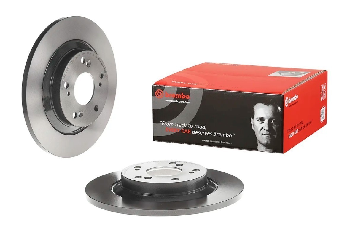 Brembo 08.9092.11 Prime UV Coated Solid Brake Rotors – Rear Pair