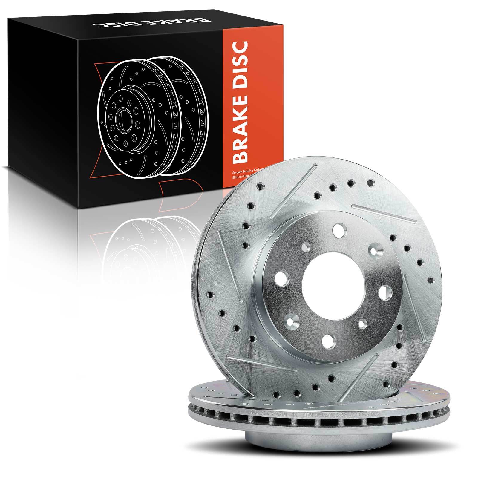240mm Front Drilled Slotted Brake Rotors for Honda Civic 1990-2000 CRX 1990-1991