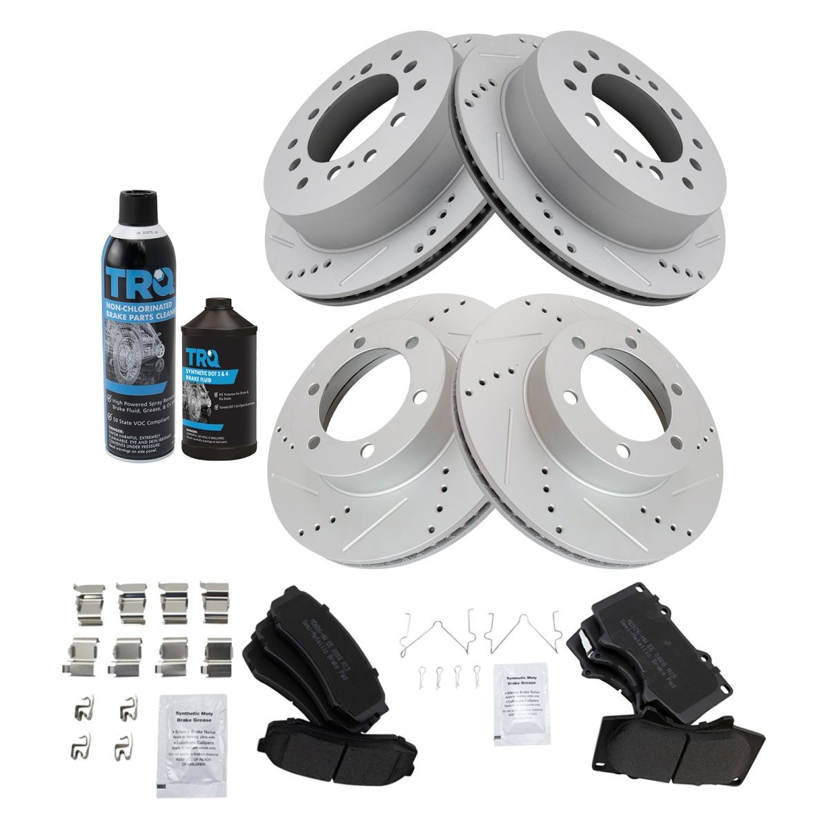 TRQ Performance Front and Rear Brake Pad & Rotor Kit Fits 03-07 Toyota Sequoia