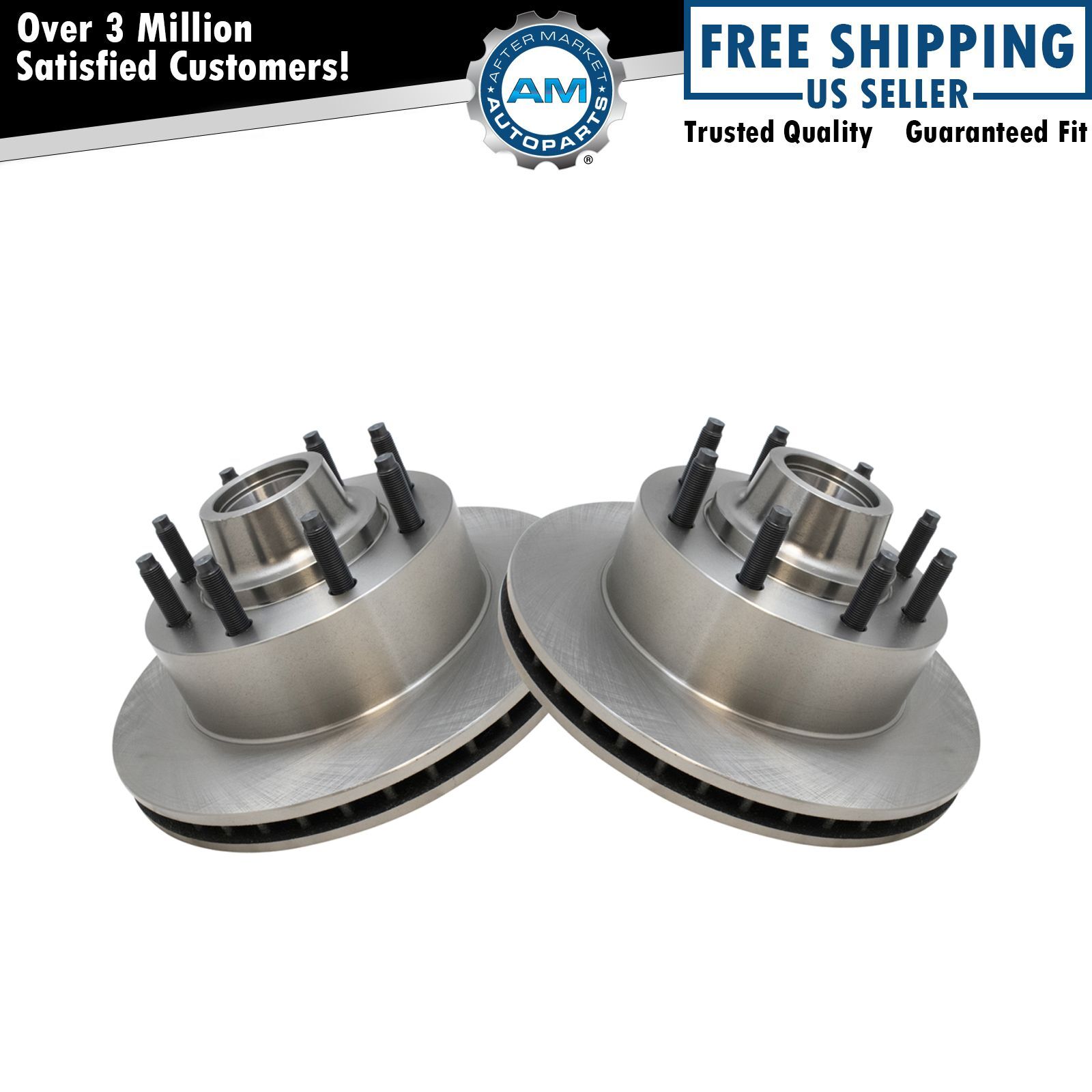 Front Brake Rotors Pair Kit for 95-07 Ford Econoline E250 E350 w/ ABS